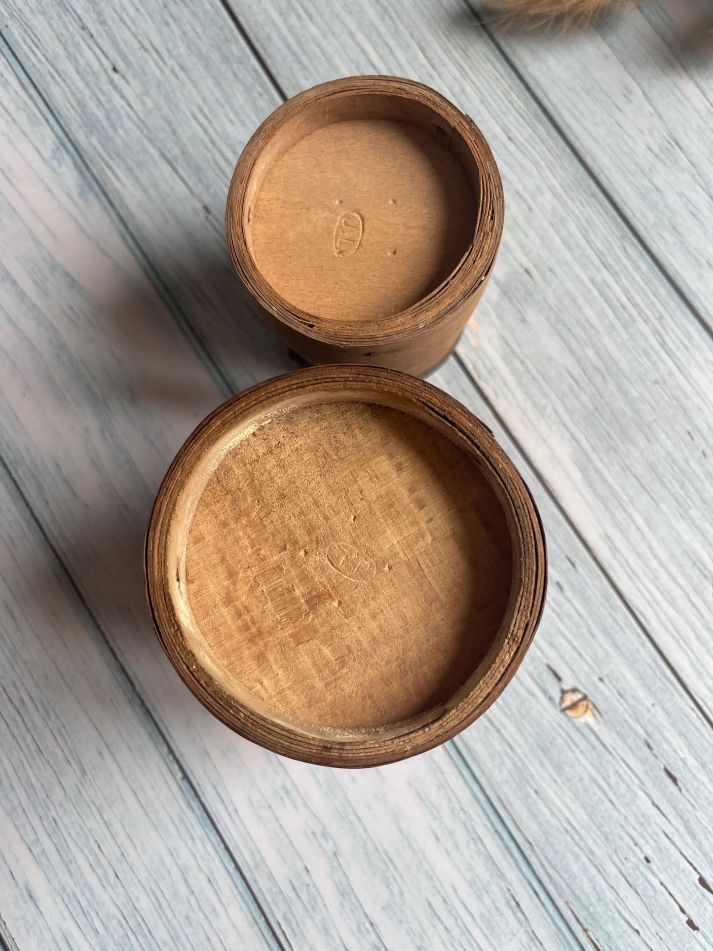 Pair of Antique French Small Bentwood Measures