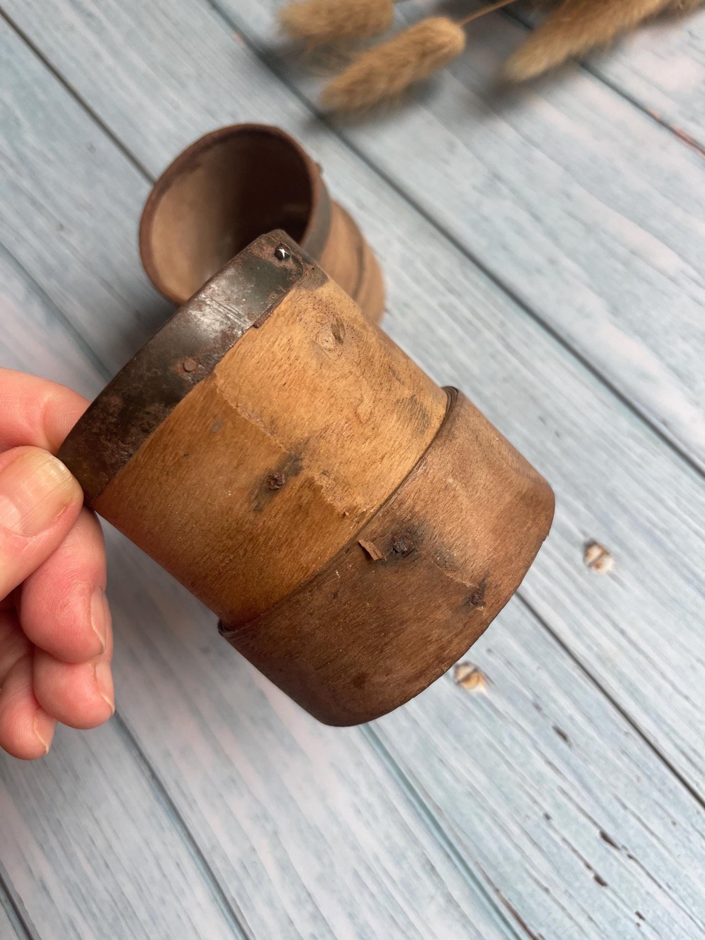 Pair of Antique French Small Bentwood Measures