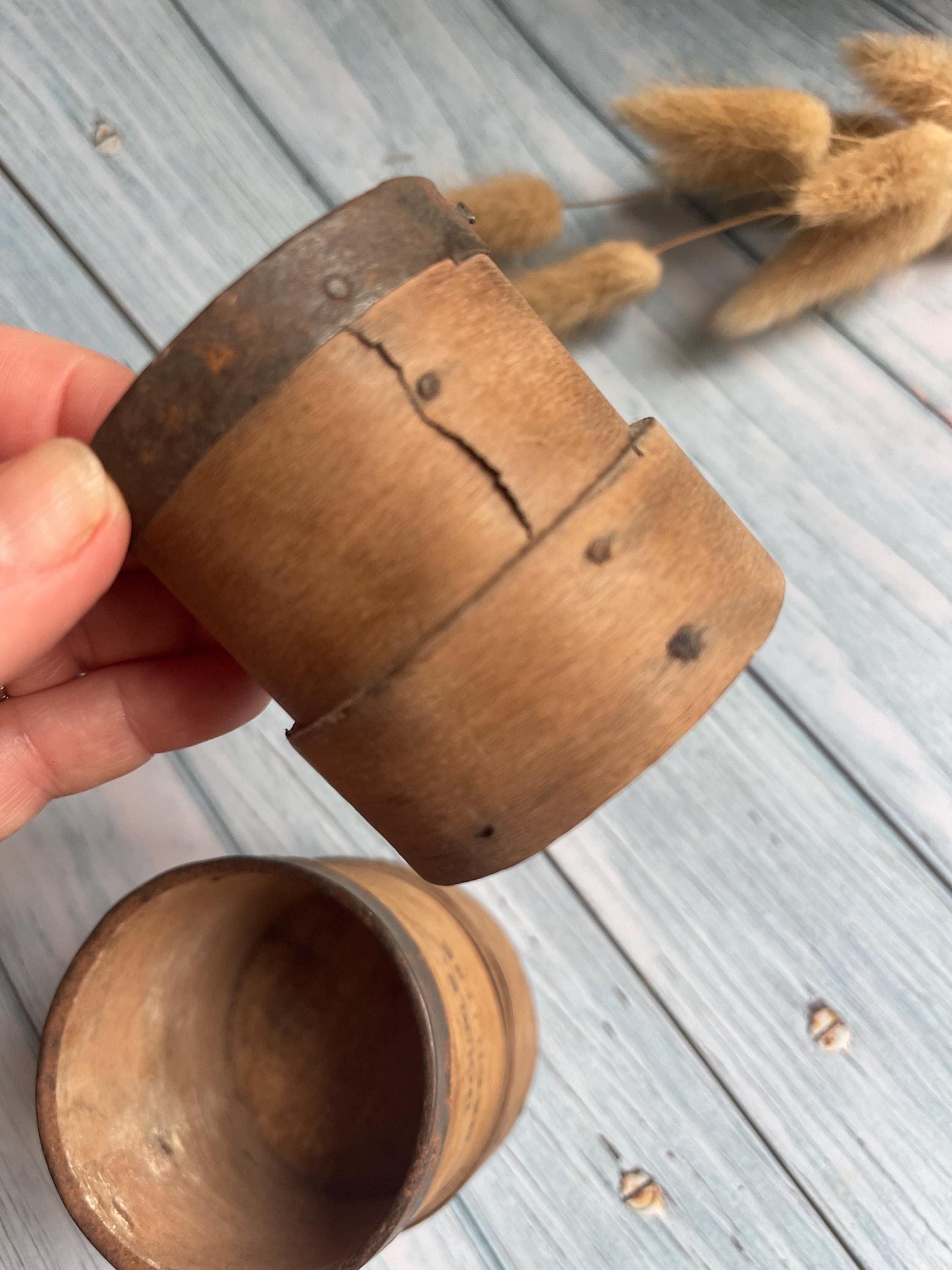 Pair of Antique French Small Bentwood Measures