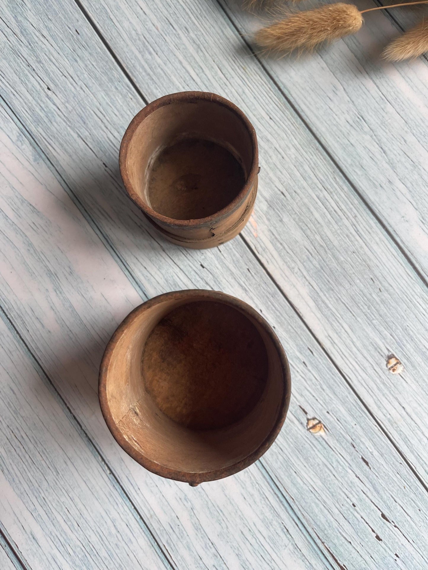 Pair of Antique French Small Bentwood Measures