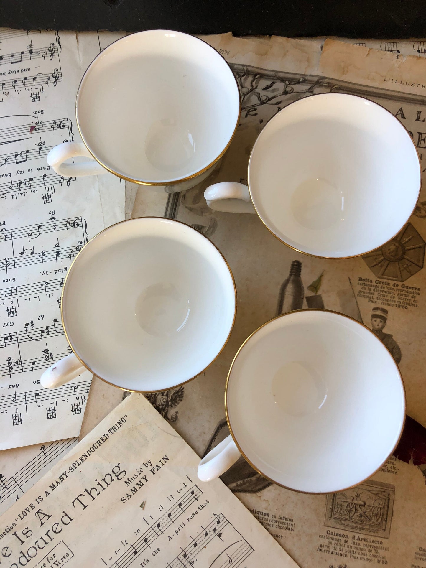 Vintage Royal Grafton Fine Bone China Tea Cups - Knightsbridge Set of Four