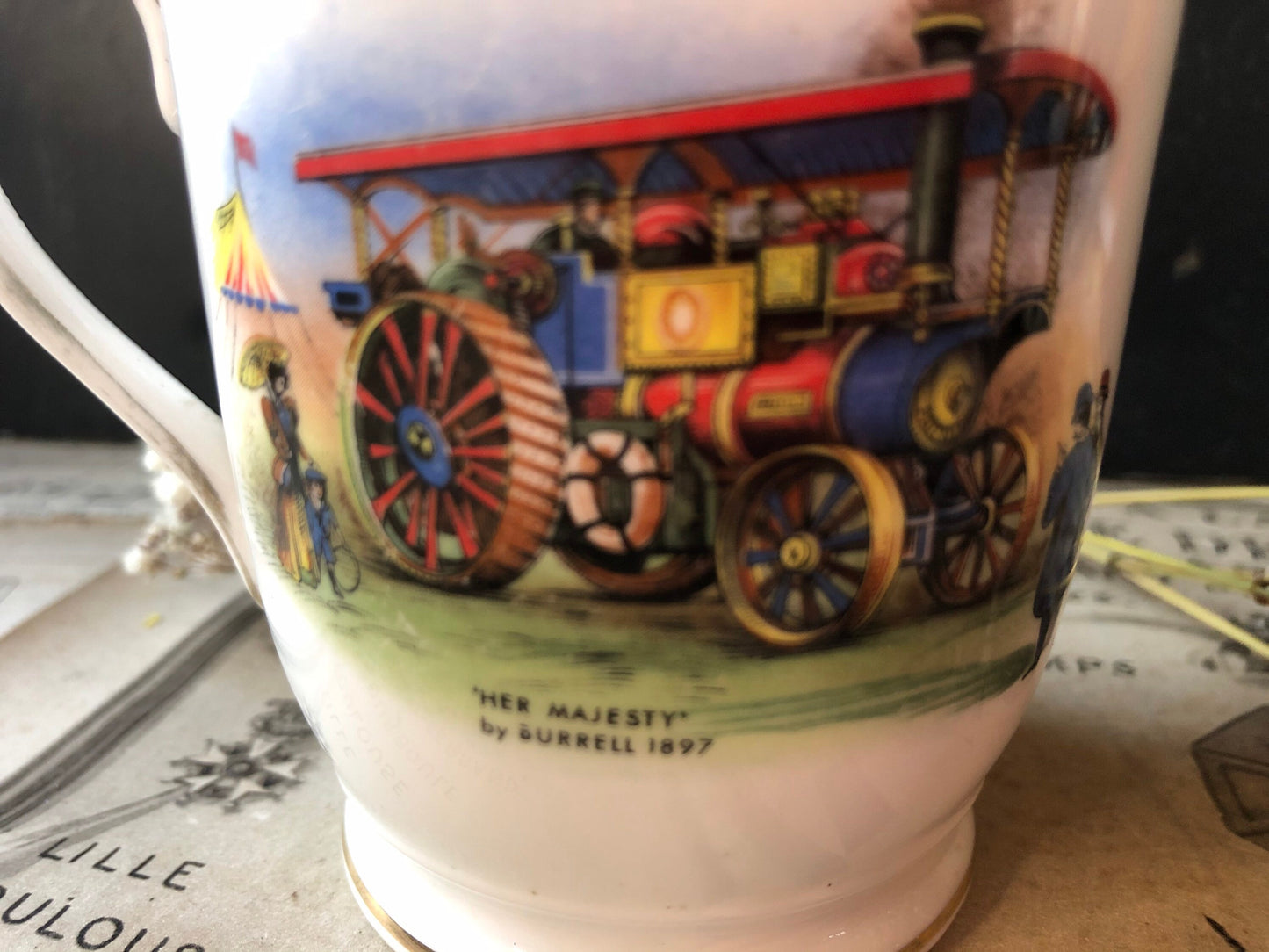 Vintage Steam Engine Bone China Mug - Her Majesty by Burrell 1897