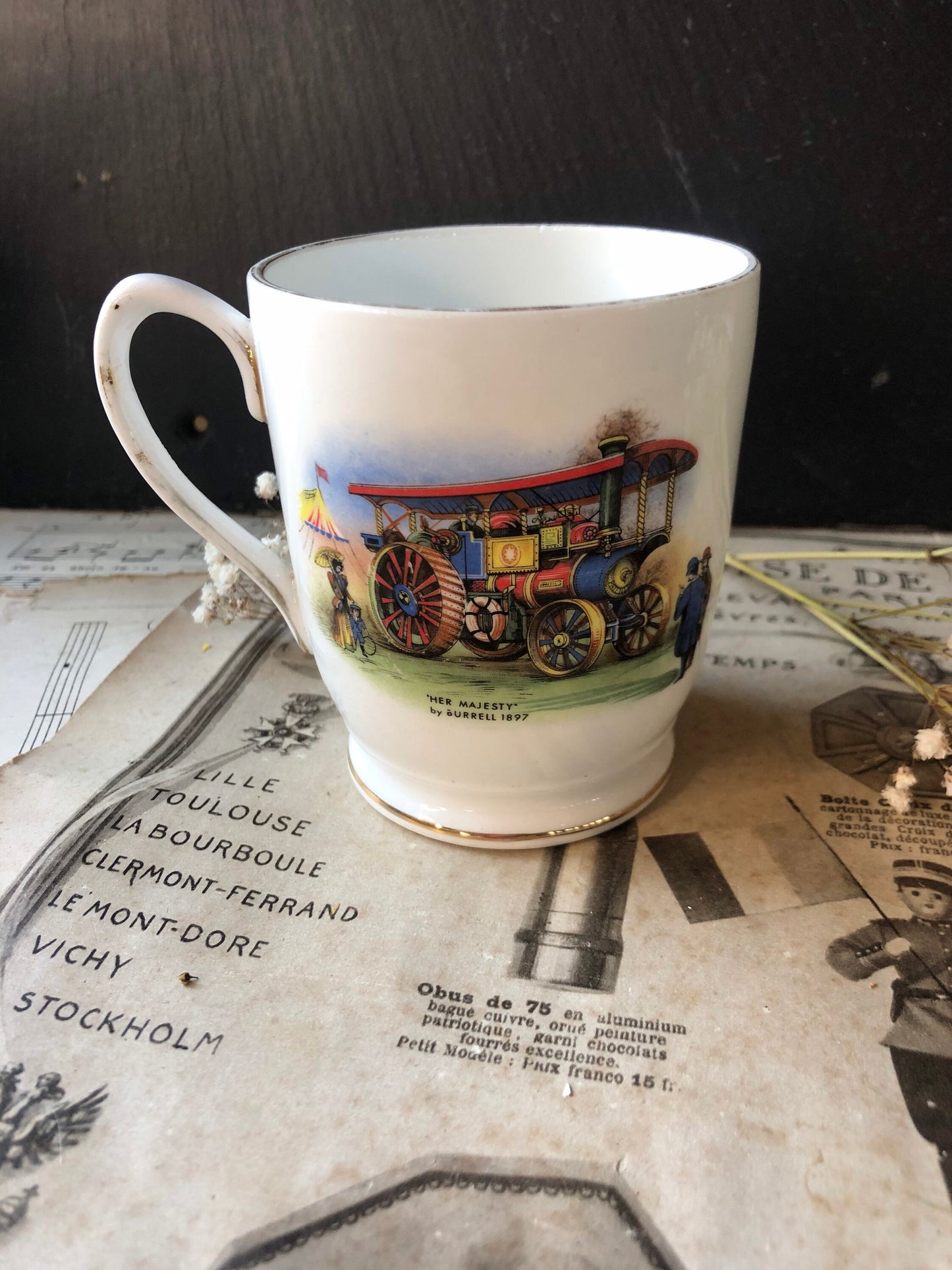 Vintage Steam Engine Bone China Mug - Her Majesty by Burrell 1897