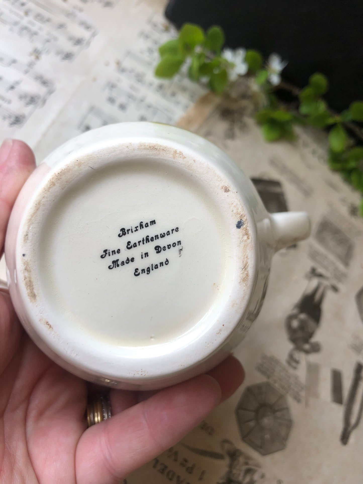 Vintage Brixham Pottery Creamer: Thatched Cottage Souvenir