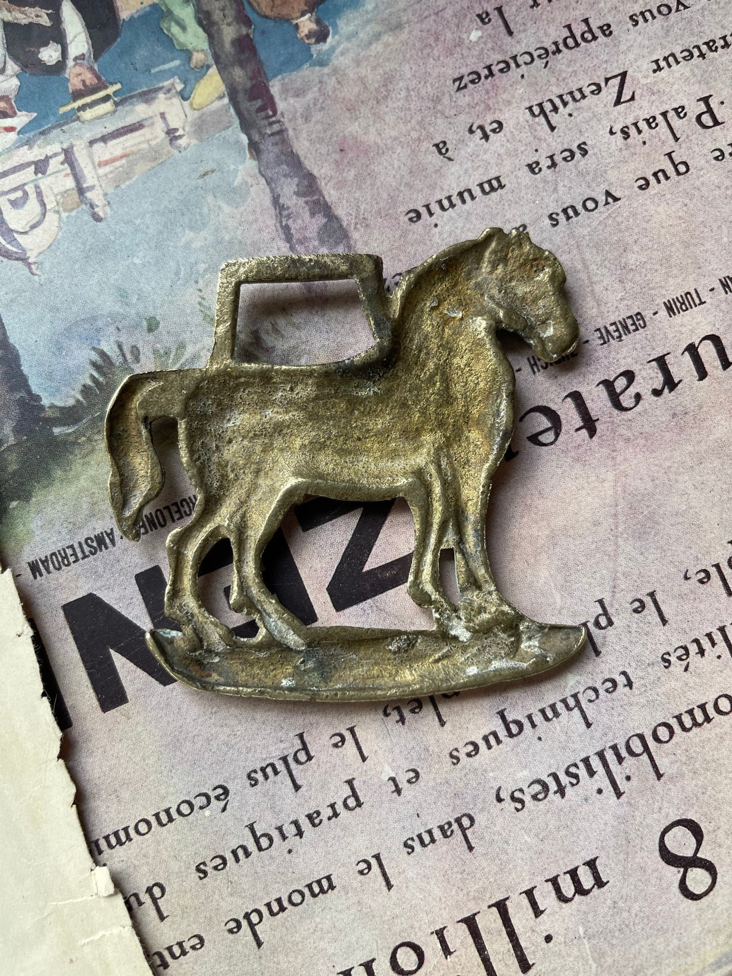 Vintage Shire Horse Brass: Heavy Horse Yoke & Blinkers