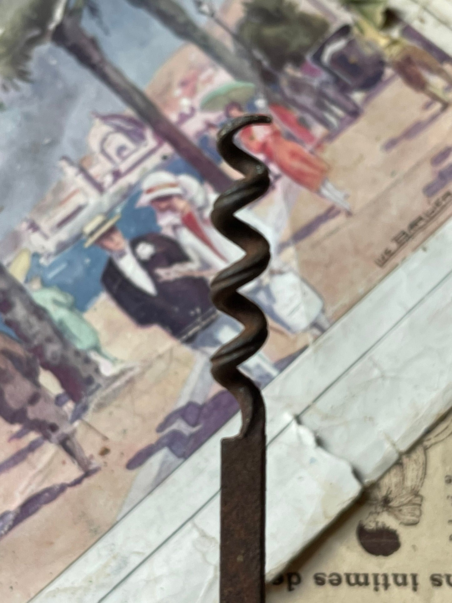 Vintage Classic French Corkscrew / Wooden Handle Wine Bottle Opener / Bar Tender Gift