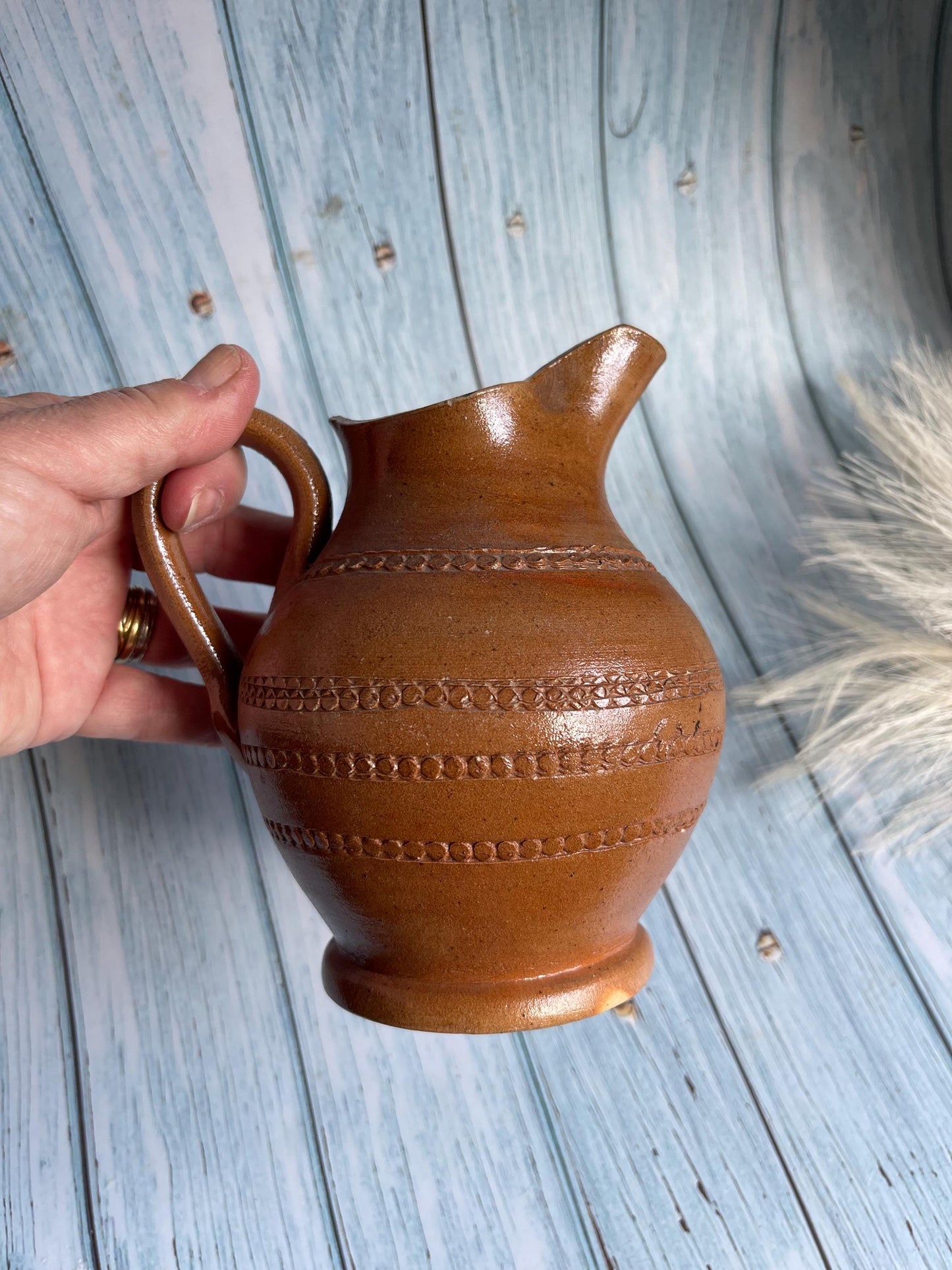 Vintage French Stoneware Pitcher