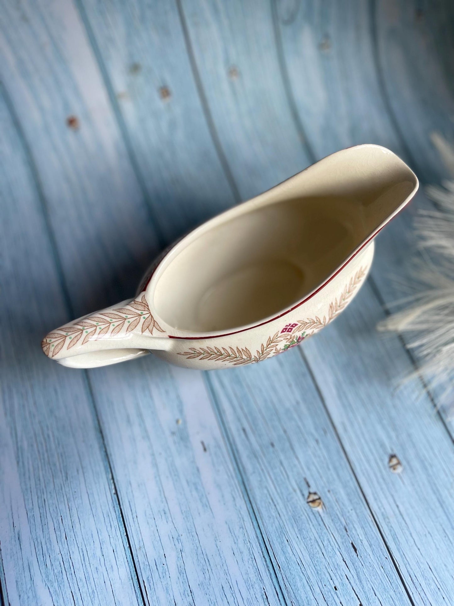 1940s Royal Tudor Ware Barker Bros Sauce or Gravy Boat or Jug, Made Under the Wartime Concentration Scheme