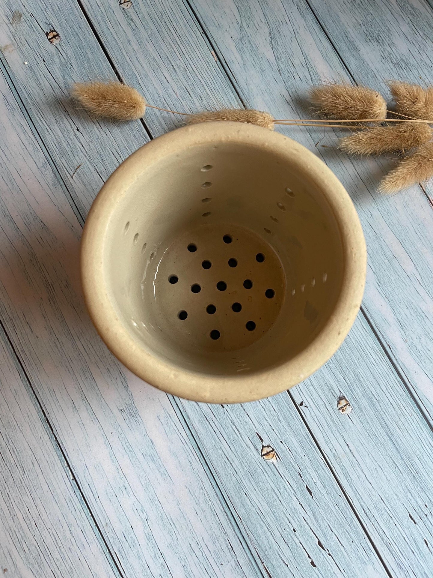 French Stoneware Faisselle / Cheese Mould / Strainer - looks great as a candle holder