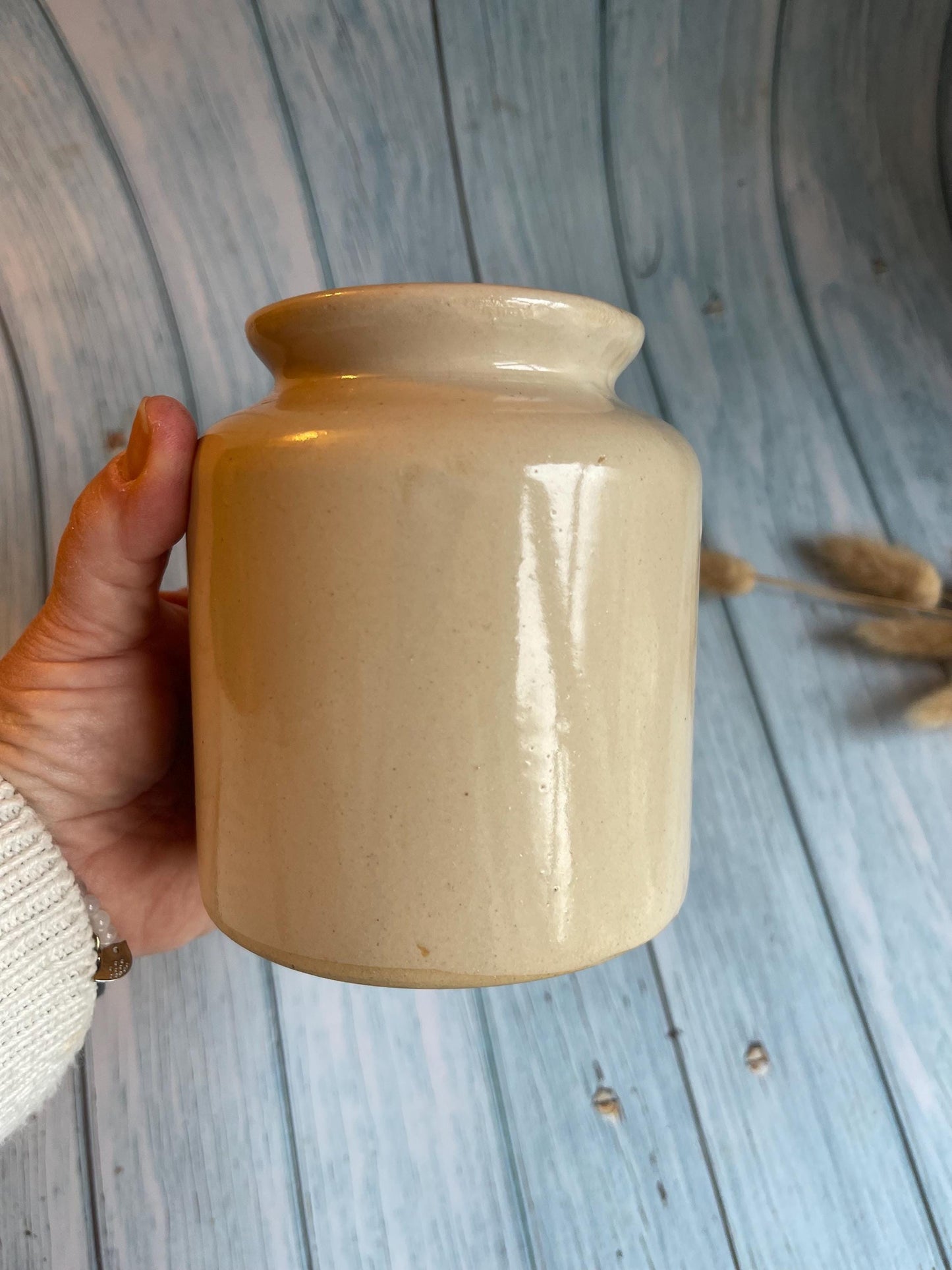 Vintage French Stoneware LAB Lagny Mustard Jar with Seal / LAB-Lagny Mustard Pot / Moutarde de Meaux