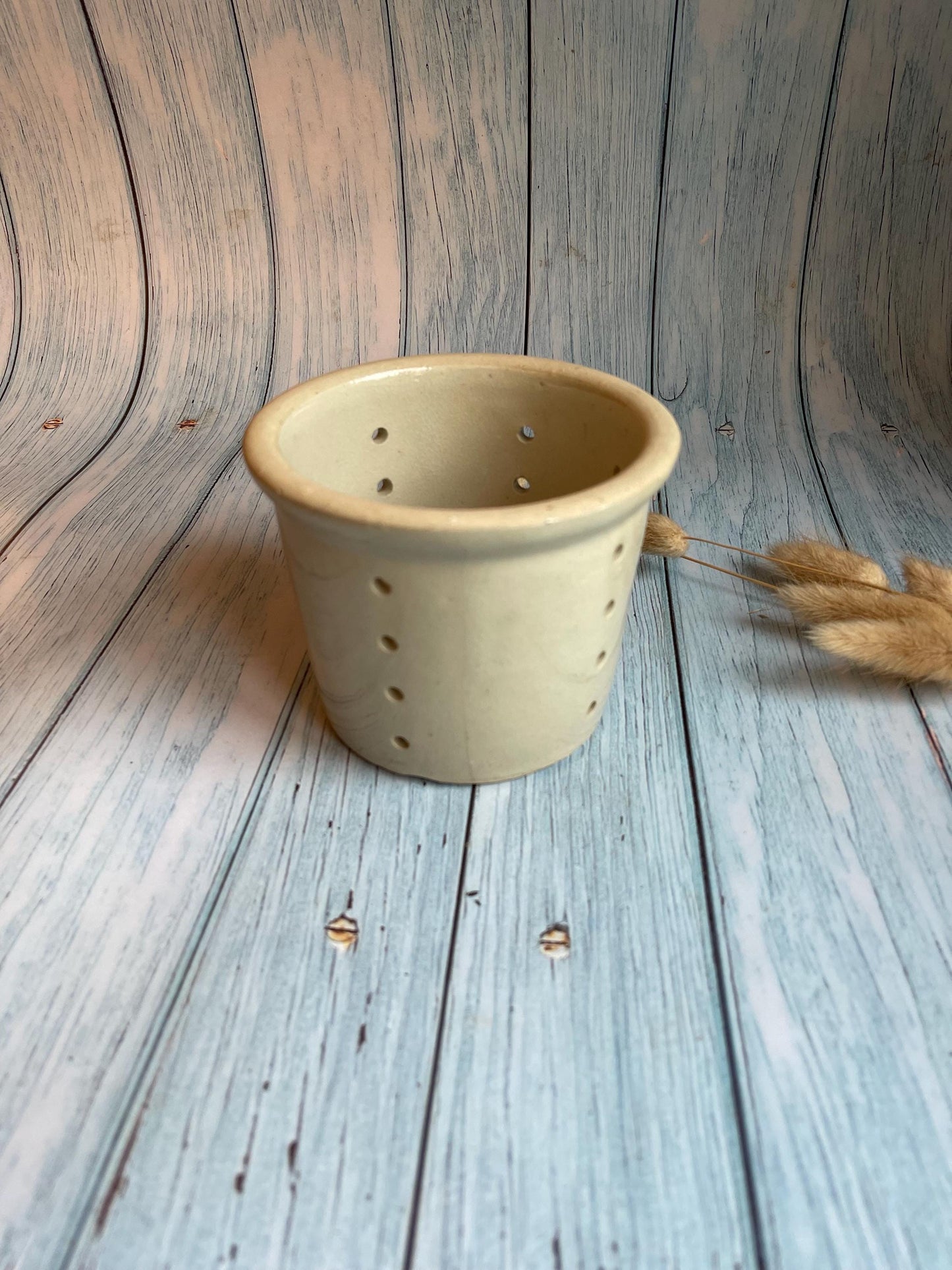 French Stoneware Faisselle / Cheese Mould / Strainer - looks great as a candle holder