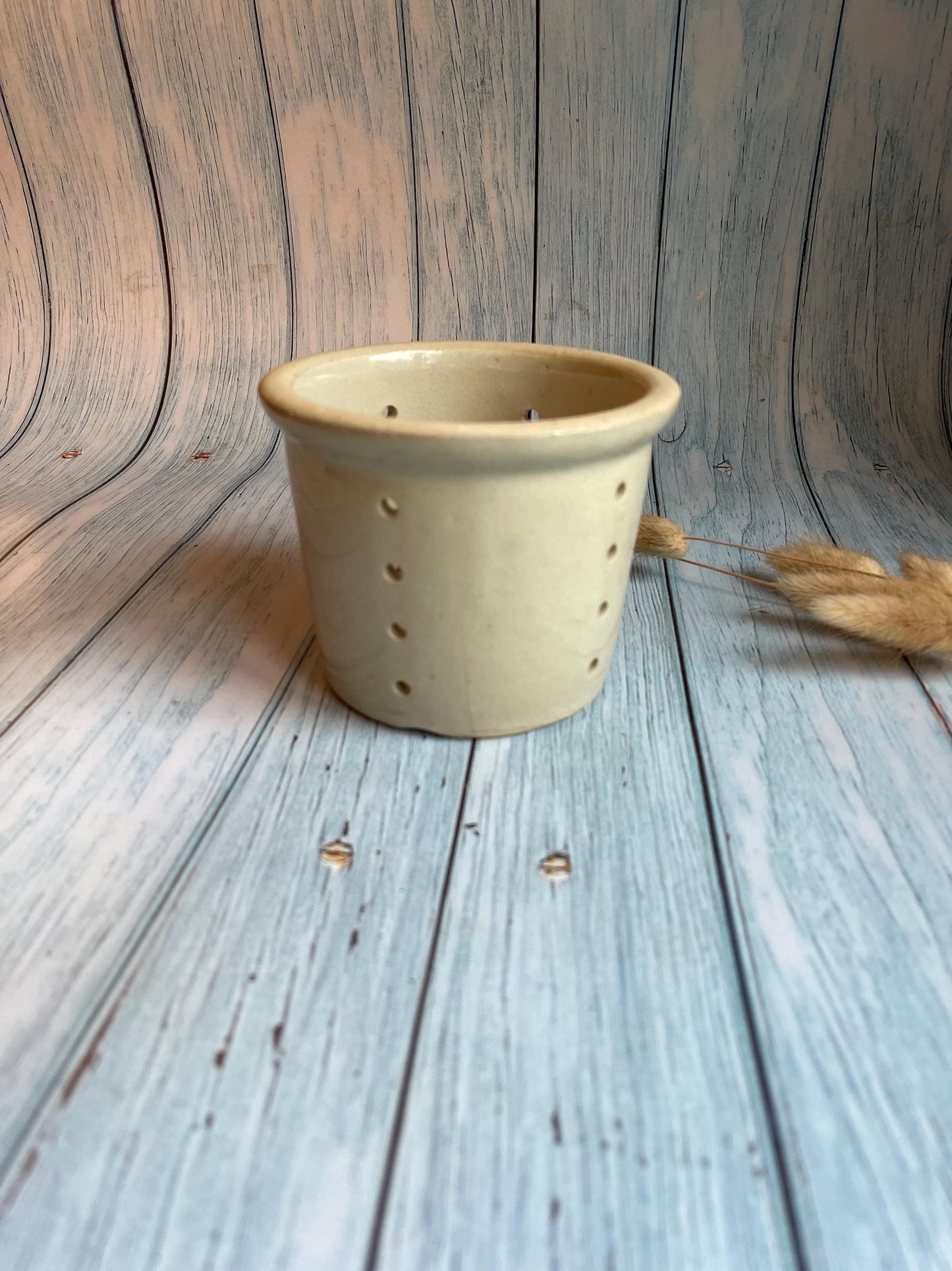 French Stoneware Faisselle / Cheese Mould / Strainer - looks great as a candle holder