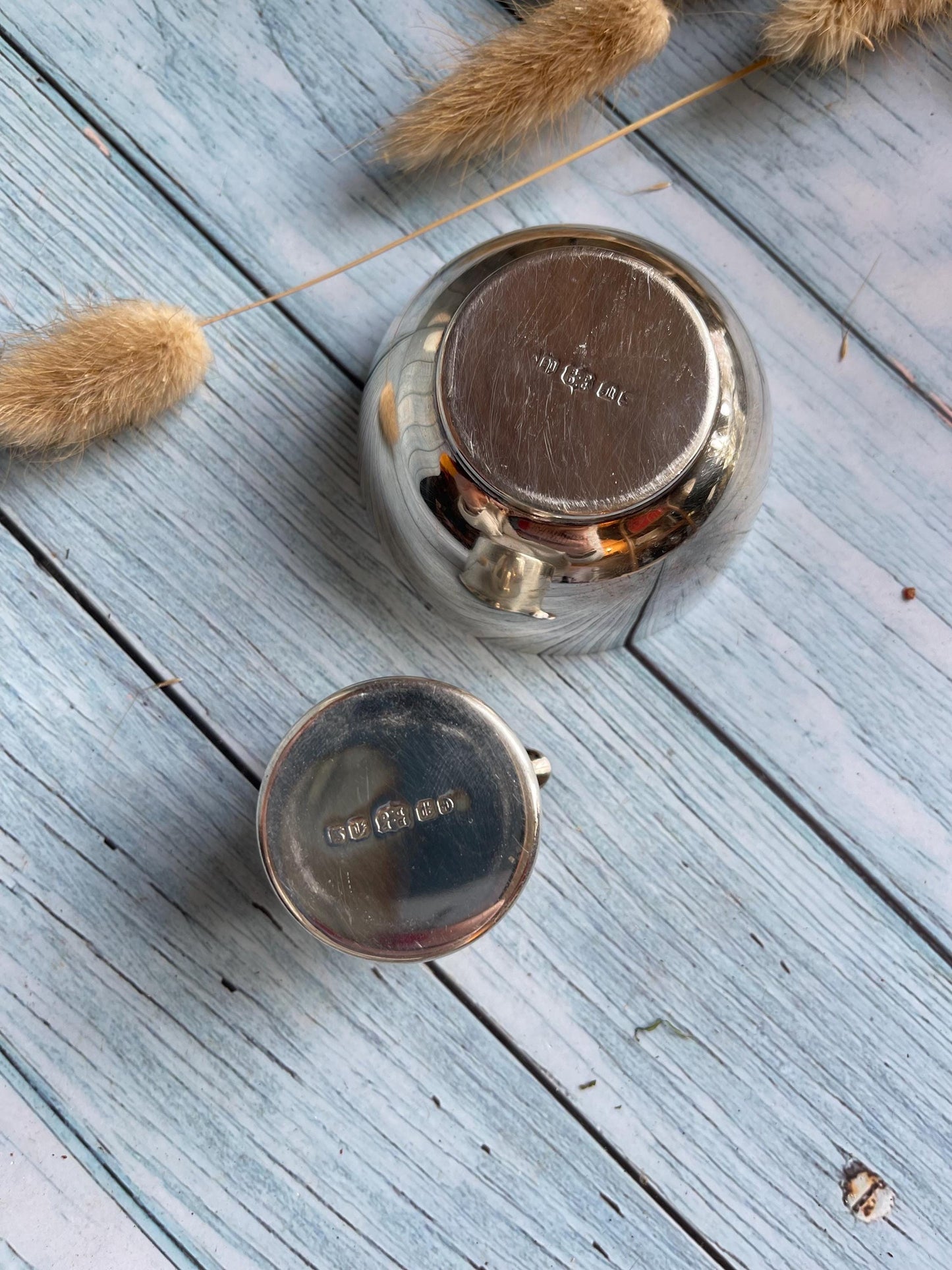 Vintage Mid Century Boots Pure Drug Company BPDC EPNS Silver Plated Individual Serving Sugar and Creamer