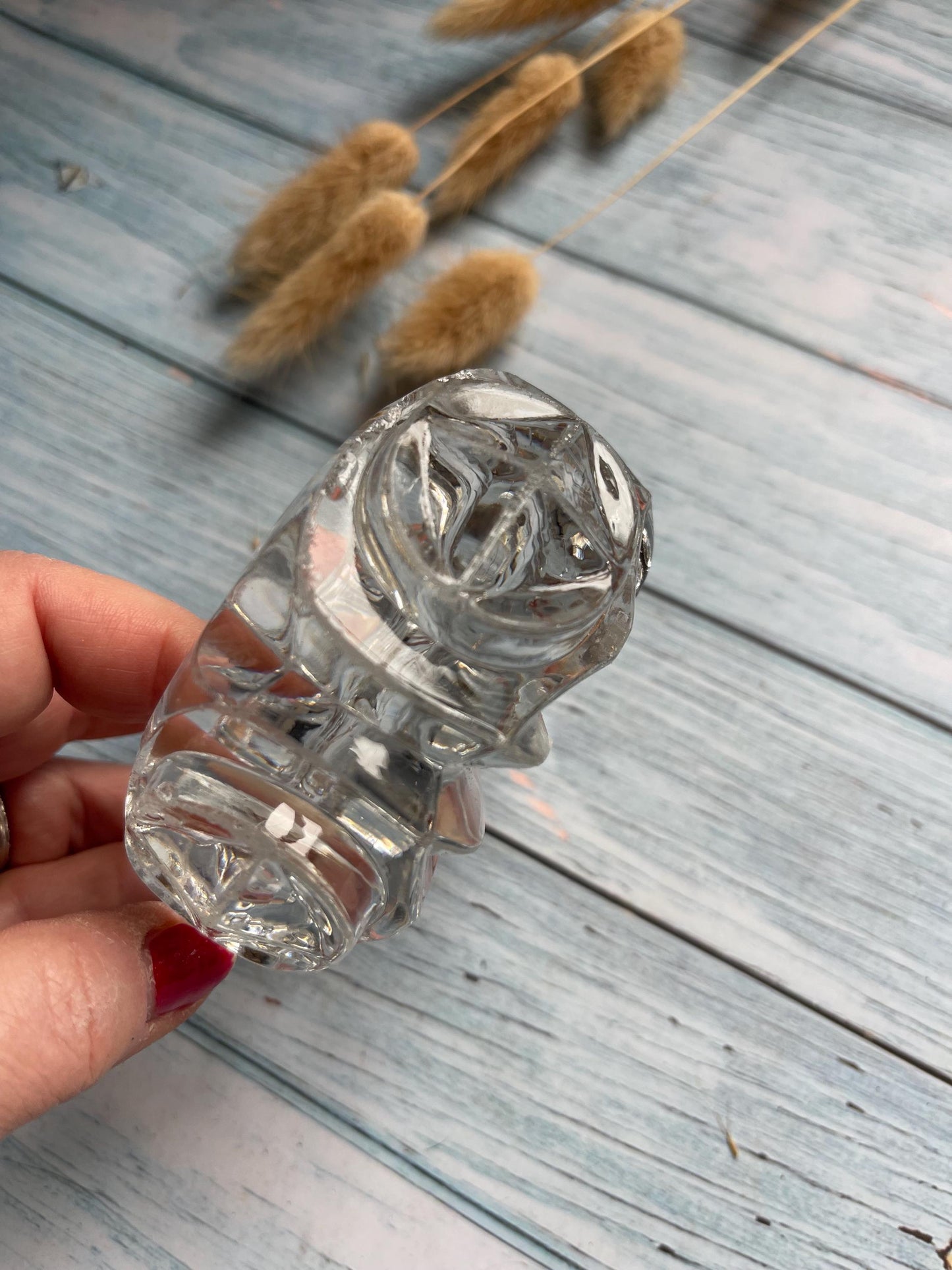 Art Deco Lead Crystal Glass Salt with Faceted Sides