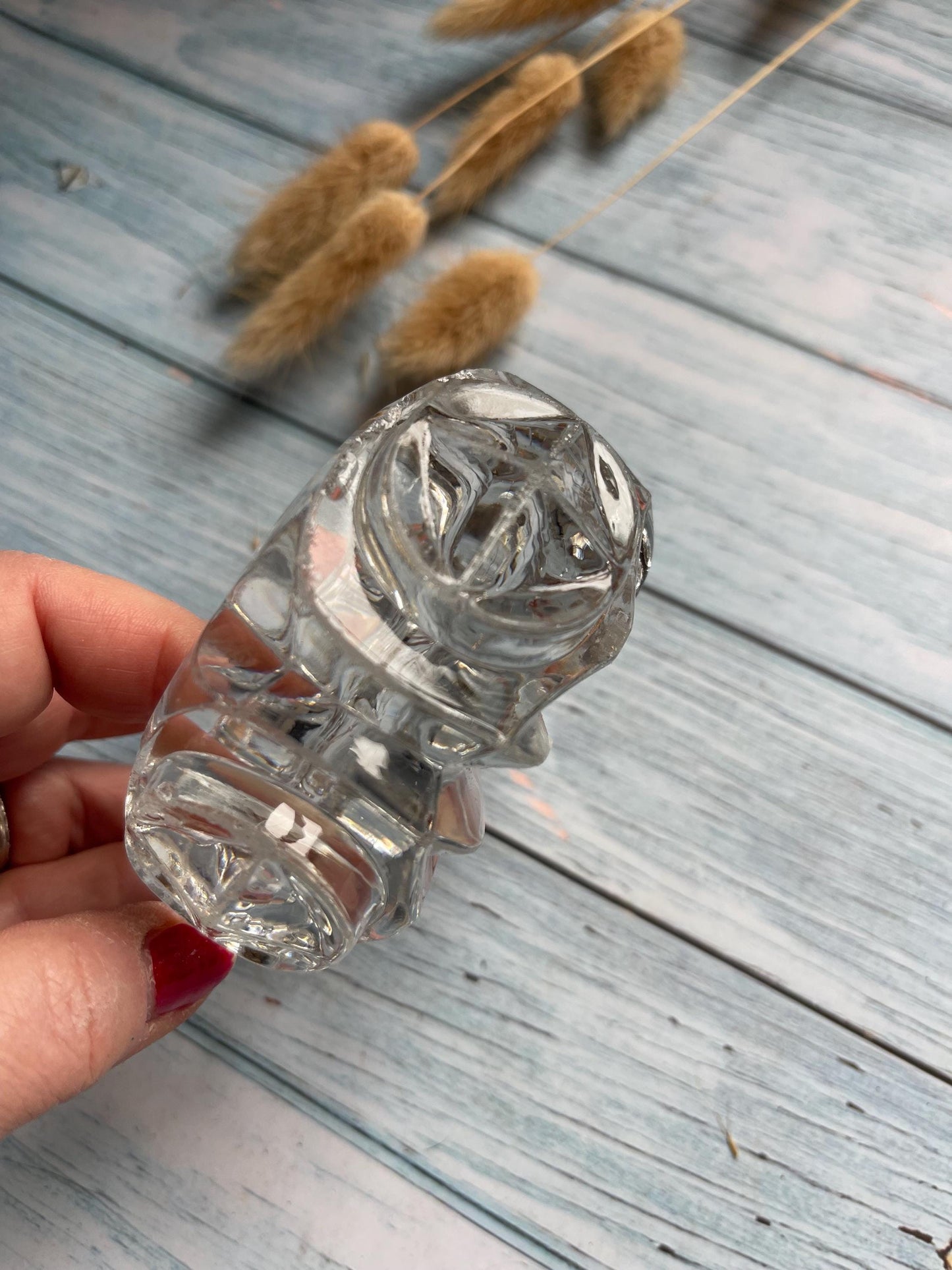 Art Deco Lead Crystal Glass Salt with Faceted Sides