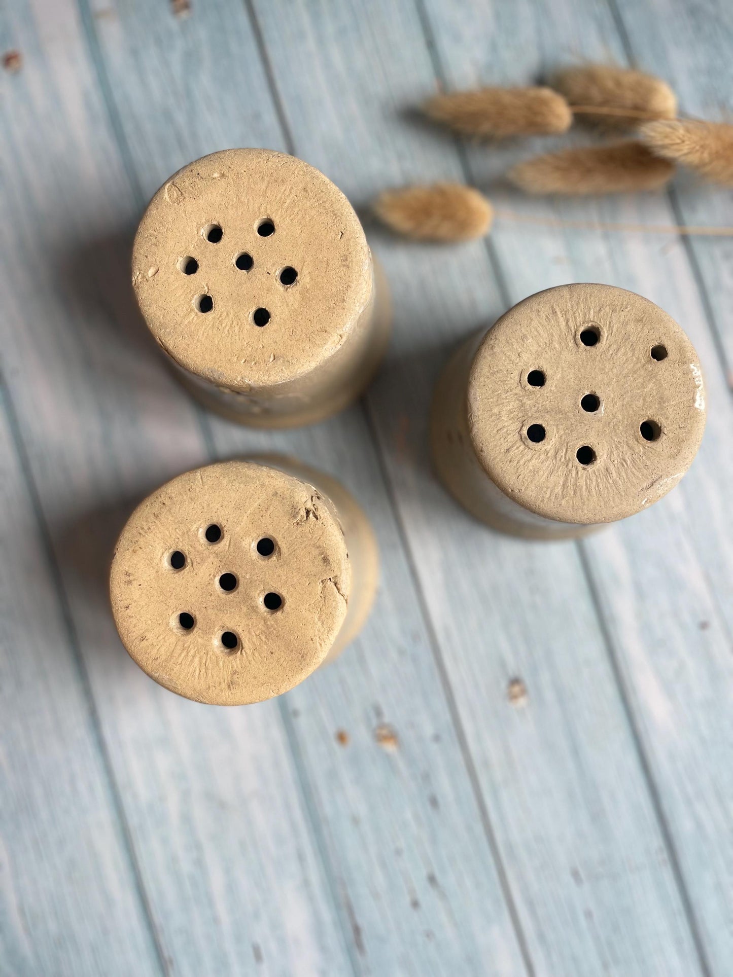 Antique French Stoneware Cheese Moulds / Faisselle
