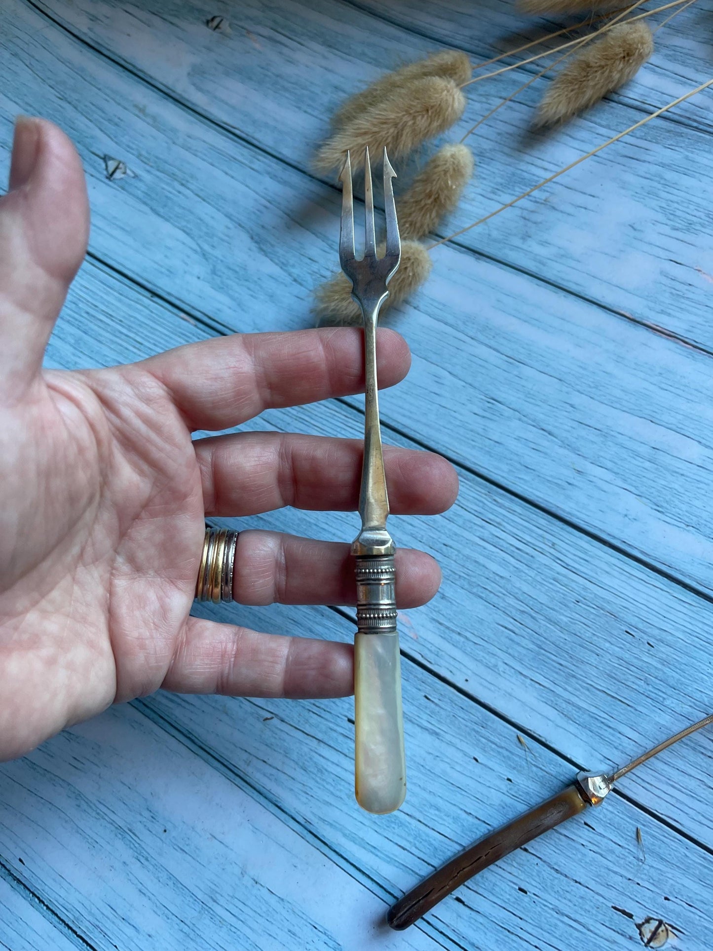 Antique Silver Plated Pickle Fork / Long Handle Fork / Pickle Spear