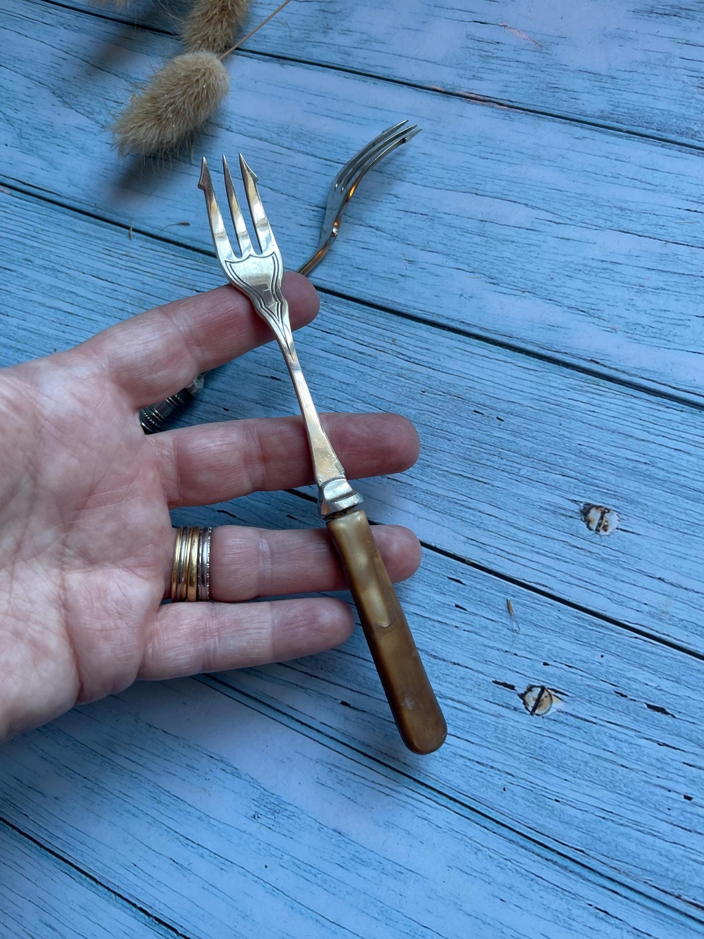 Antique Silver Plated Pickle Fork / Long Handle Fork / Pickle Spear
