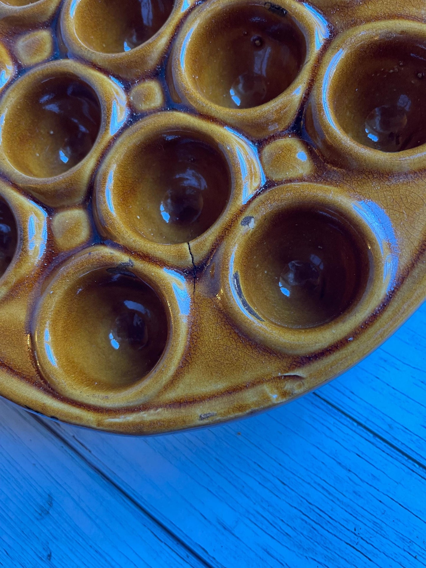 Set of Two 1960s of Vintage French Snail Plates / Escargot Cooking Dishes / Oven Proof / 12 Compartments