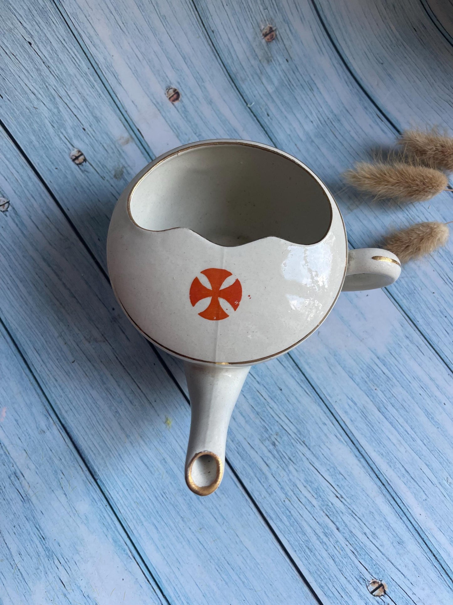 Antique Maltese Red Cross Invalid Feeder Cup: Maw & Sons Ceramic, 1914-1930s