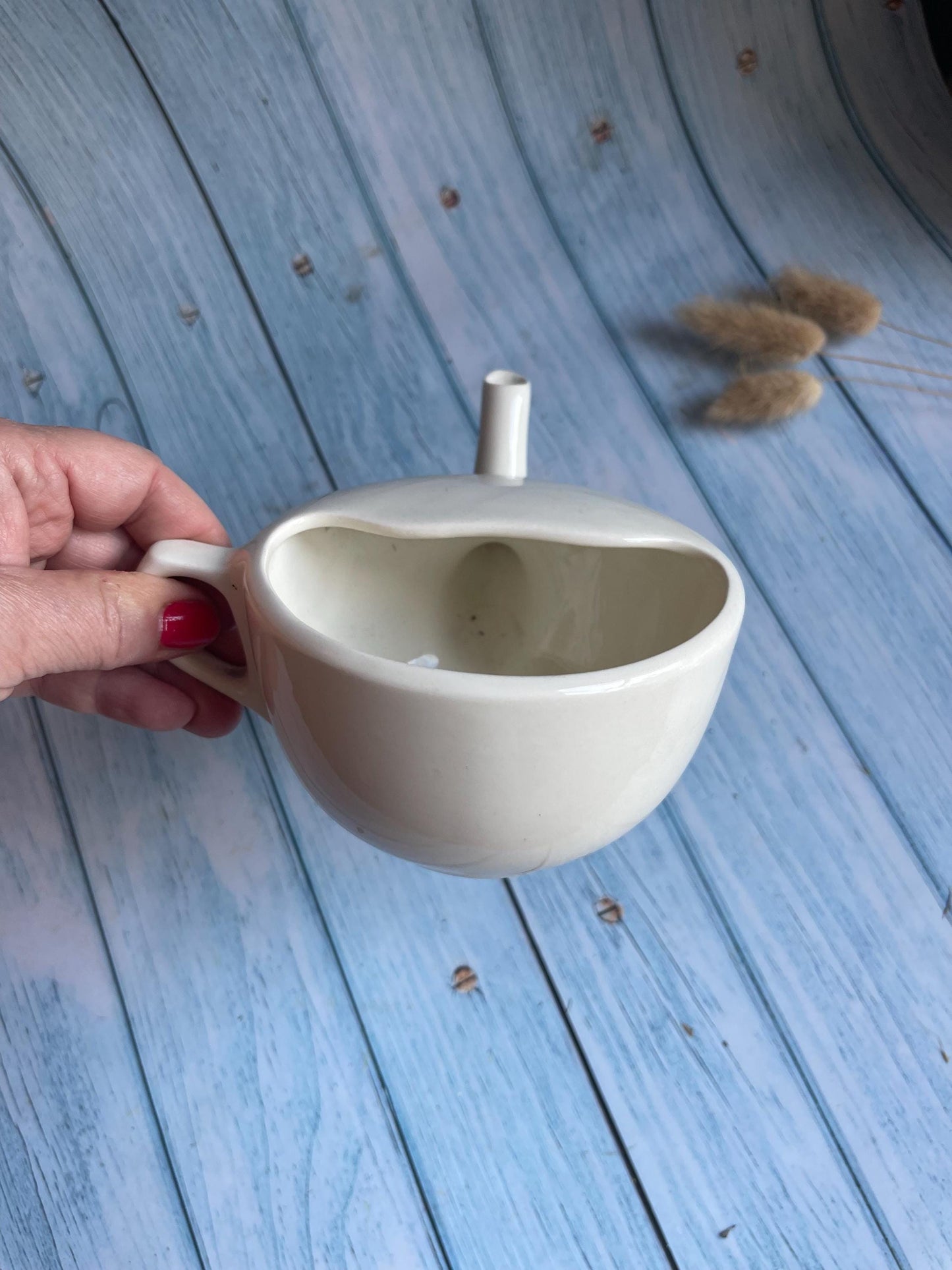 WWII Era 1940s Medical Royal Winton Invalid Feeder Ceramic Cup with Spout, Made in England