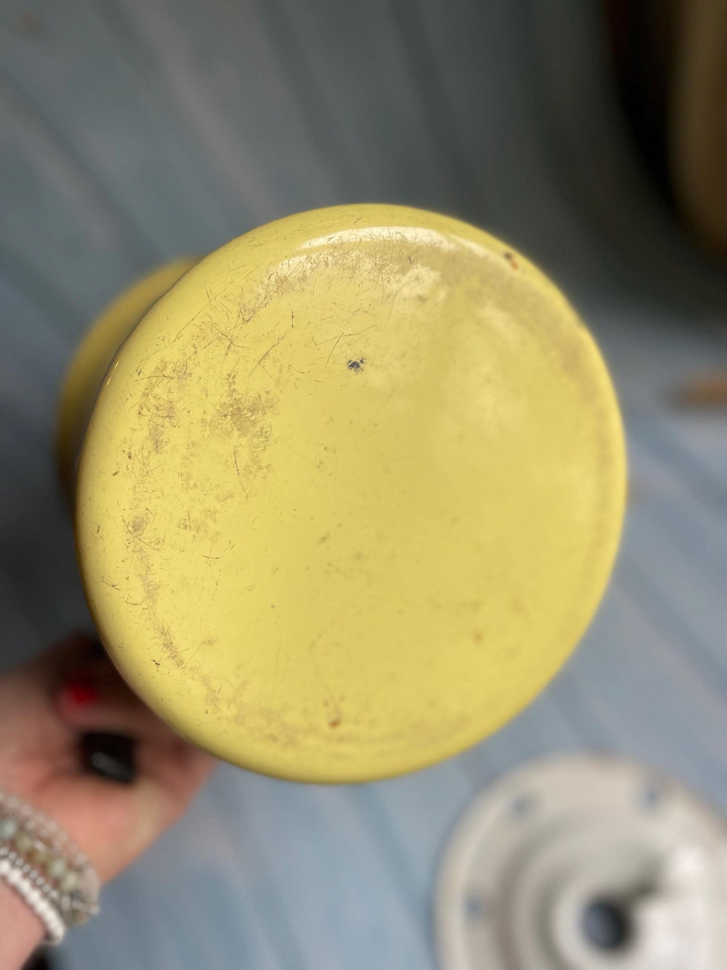 1920s/1930s AUBECQ Yellow & White Enamel Milk Boiler – French Kitchenalia