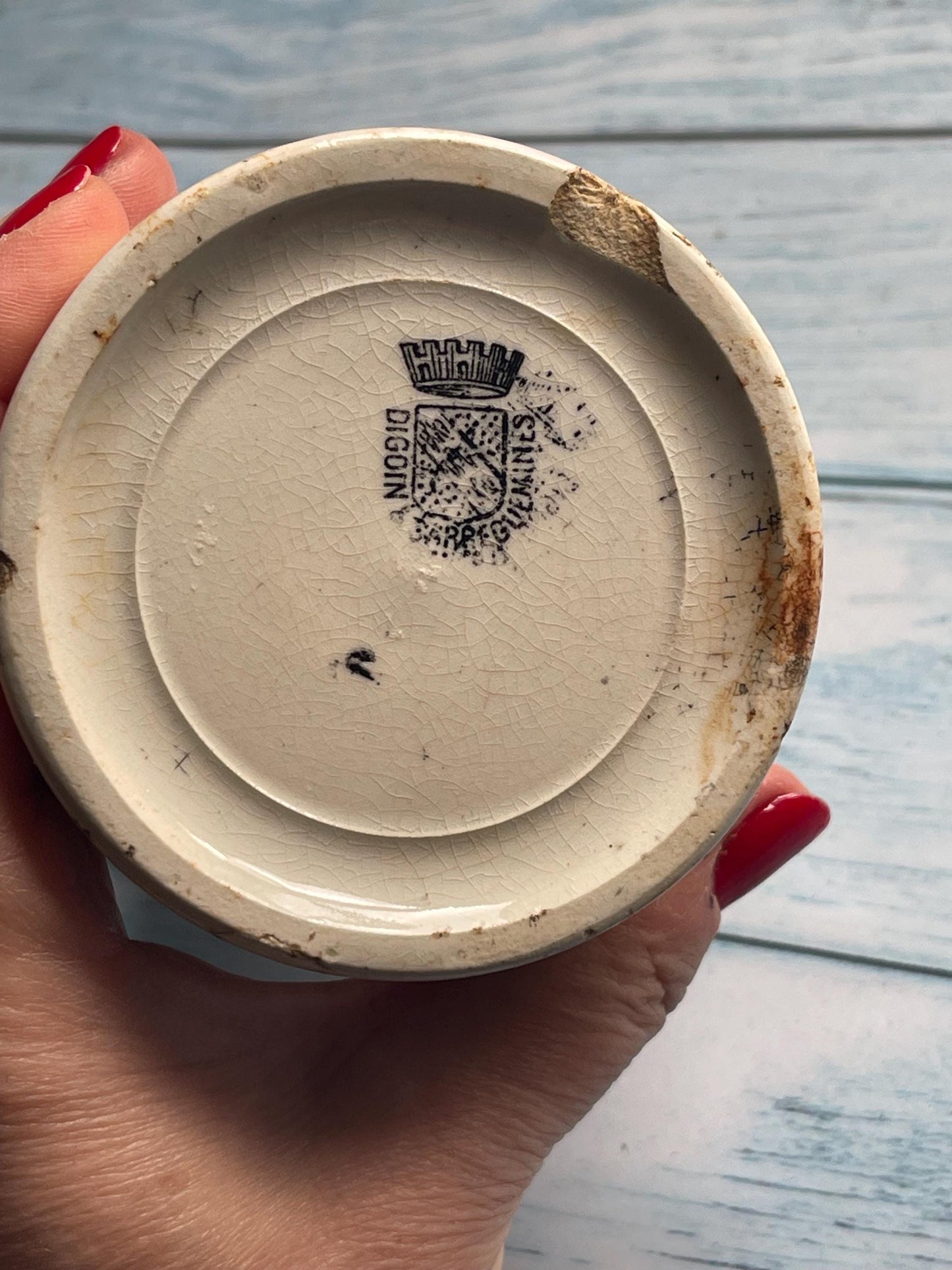 Antique French Mustard Jar: Digoin Sarreguemines Pottery, Parisian Decor