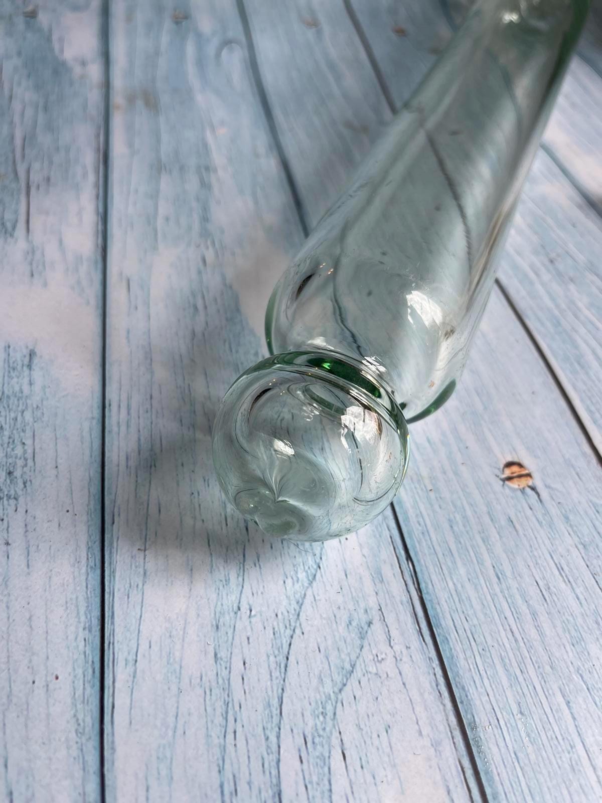 Vintage Handblown Glass Rolling Pin - 41cm - Pontil Mark