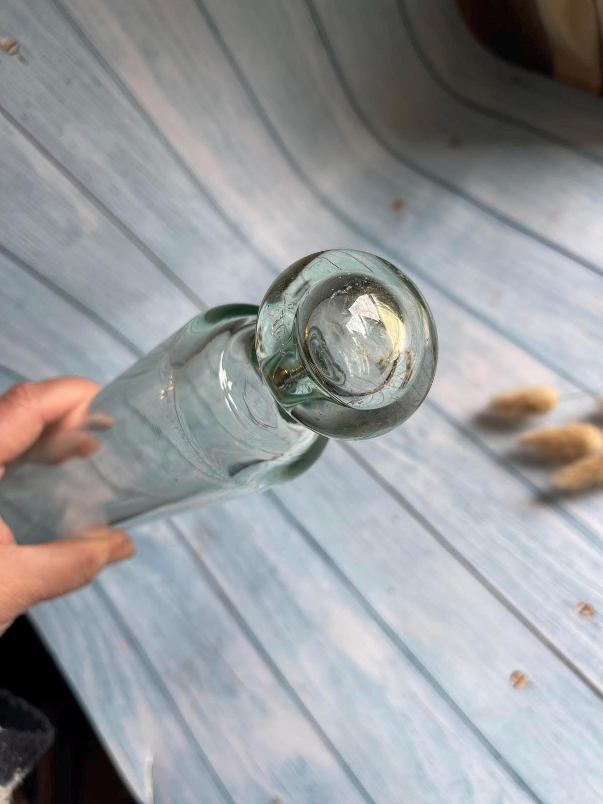 Vintage Handblown Glass Rolling Pin - 41cm - Pontil Mark