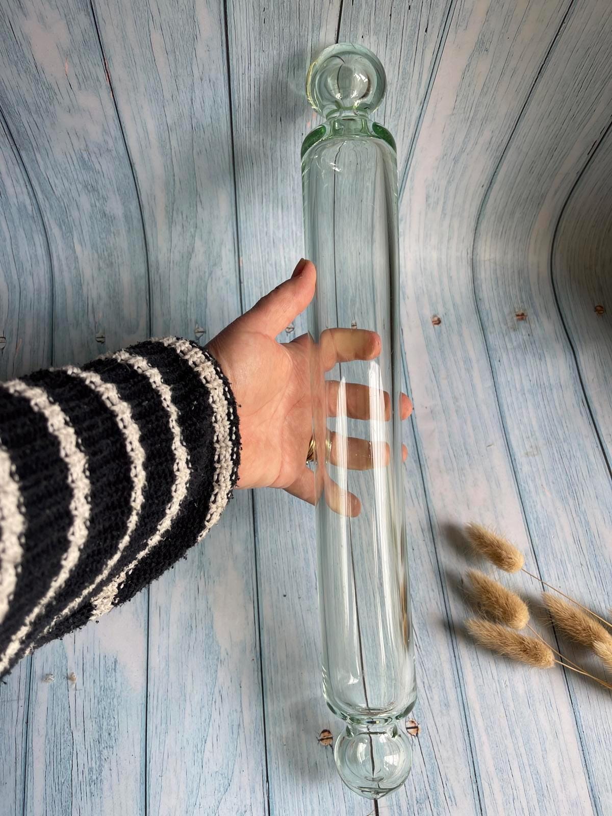 Vintage Handblown Glass Rolling Pin - 41cm - Pontil Mark