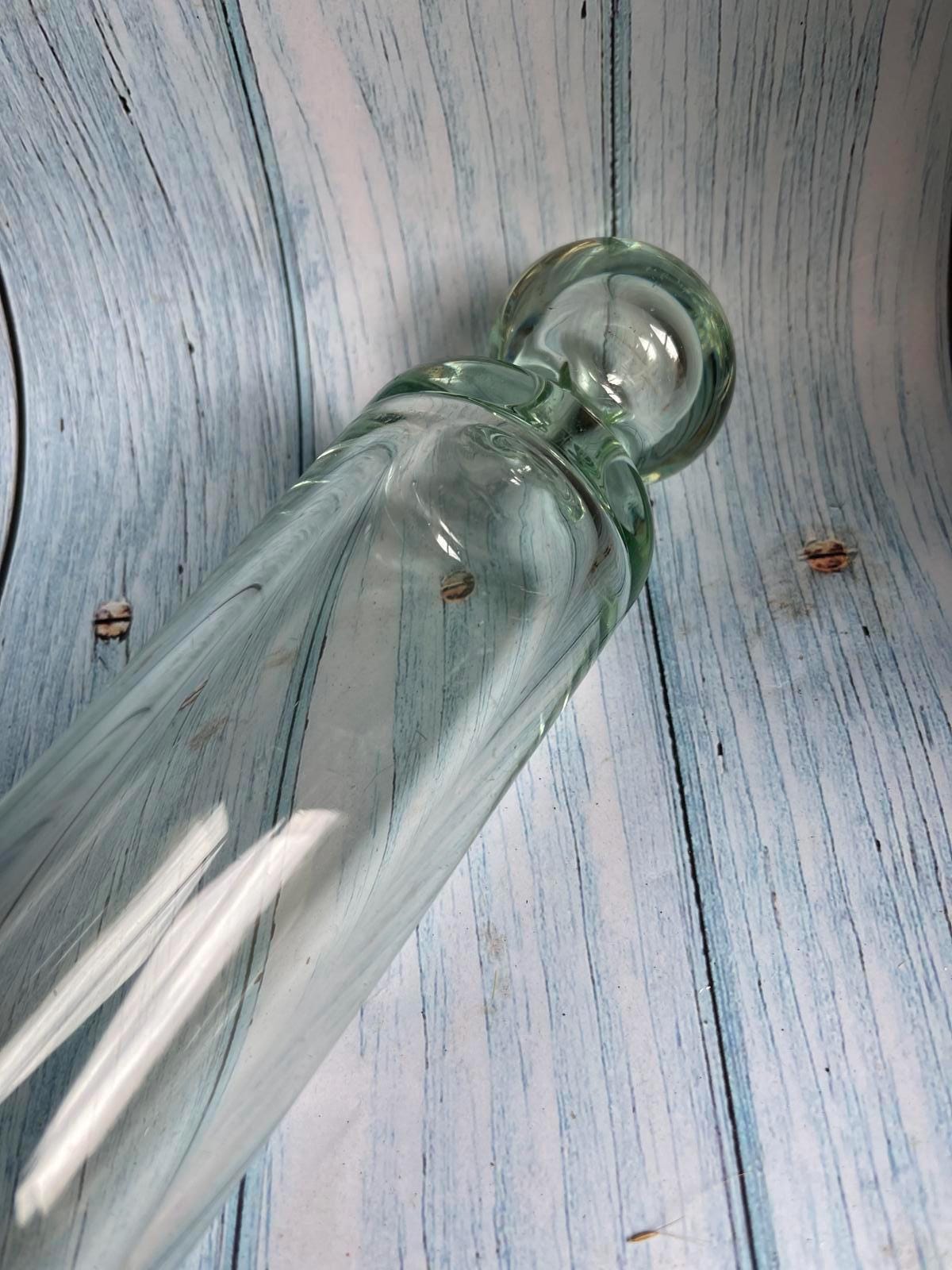 Vintage Handblown Glass Rolling Pin - 41cm - Pontil Mark