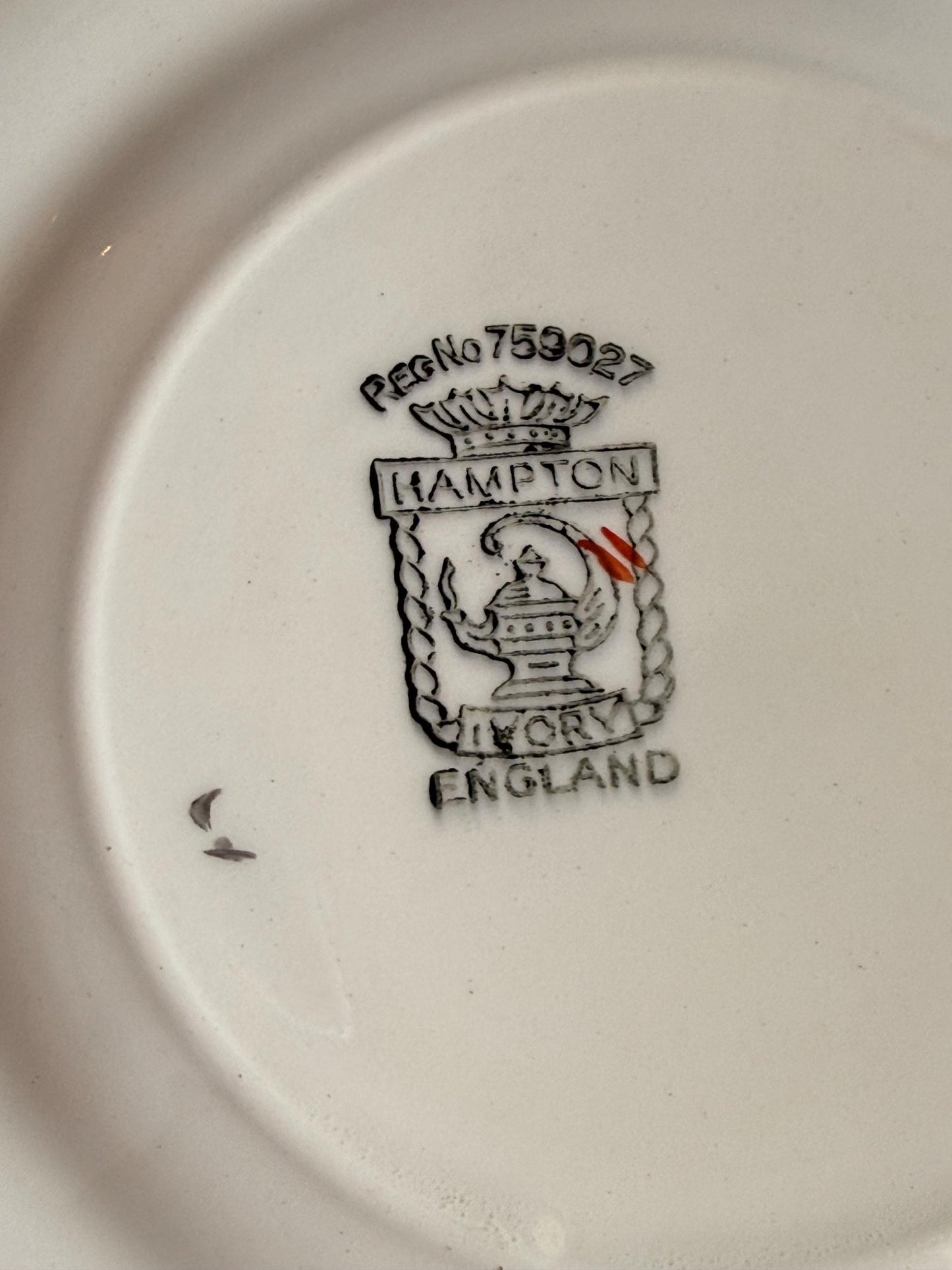 Swinnertons Coaching Days Set of Six Tea Plates: English Staffordshire Hampton Ivory, 1930