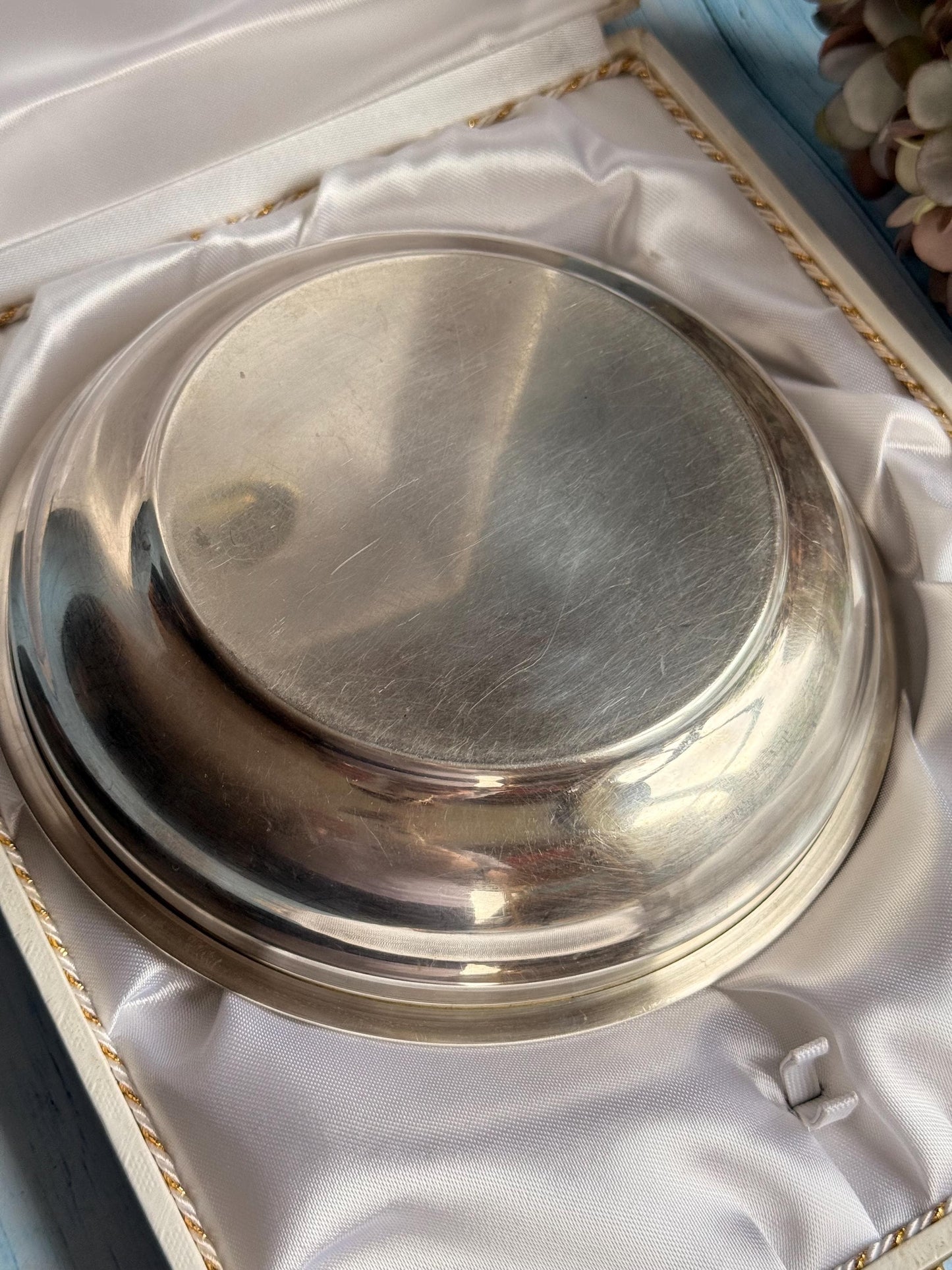 Vintage French Baby Food Warming Dish in Presentation Box Made for Daniel Cregut Paris