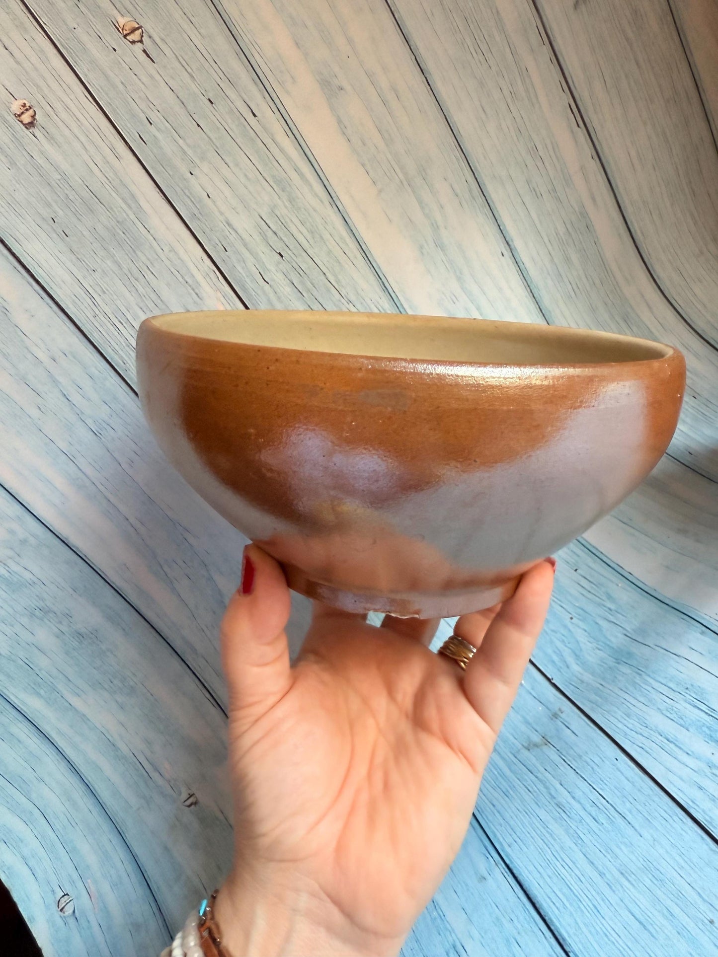 Vintage French Saltglaze Stoneware Bowl