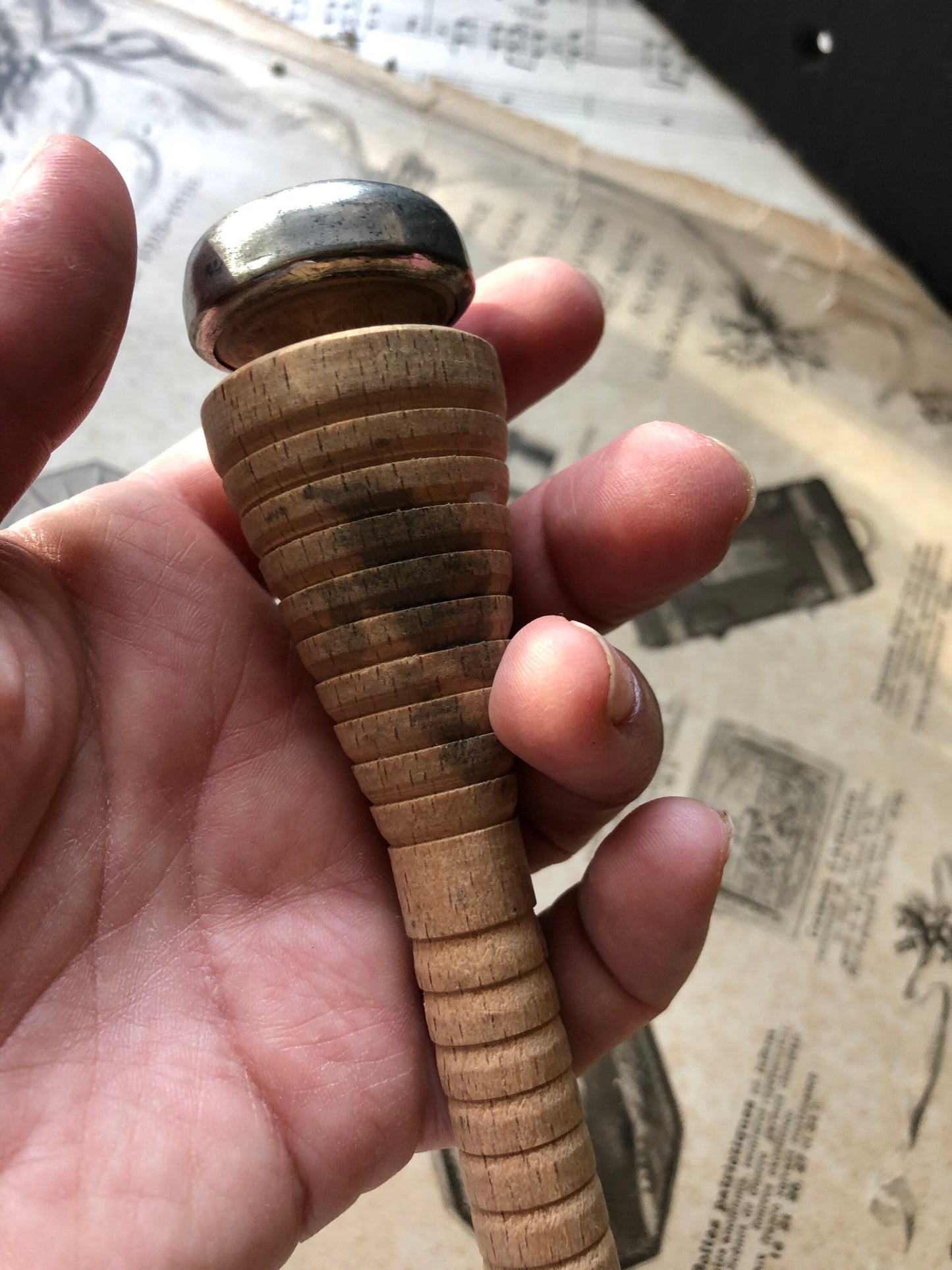 Vintage Industrial Wooden Mill Spool / Antique Bobbin / Weaving Spool / Rustic Spool