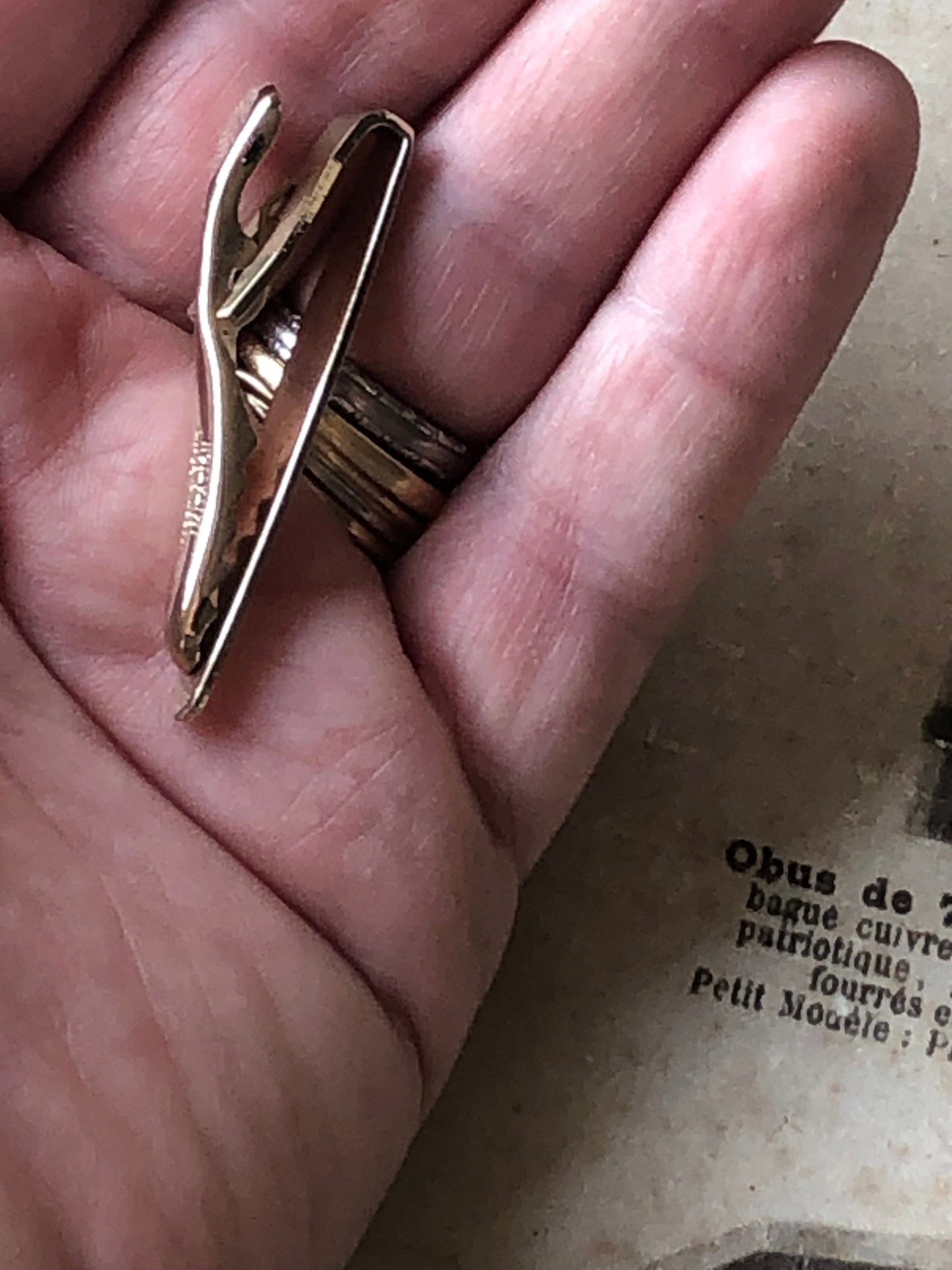 Nippy Clip Vintage Tie Clip by Stratton of Mayfair, Gold Metal Clip