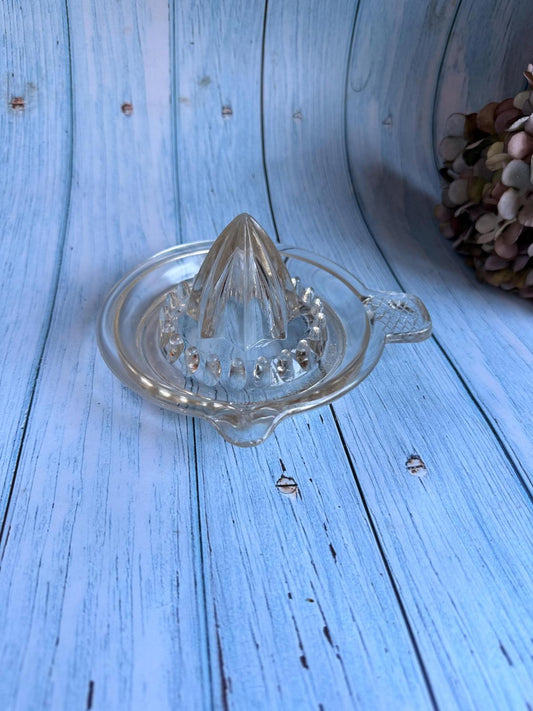English Vintage Heavy Glass Citrus Juicer