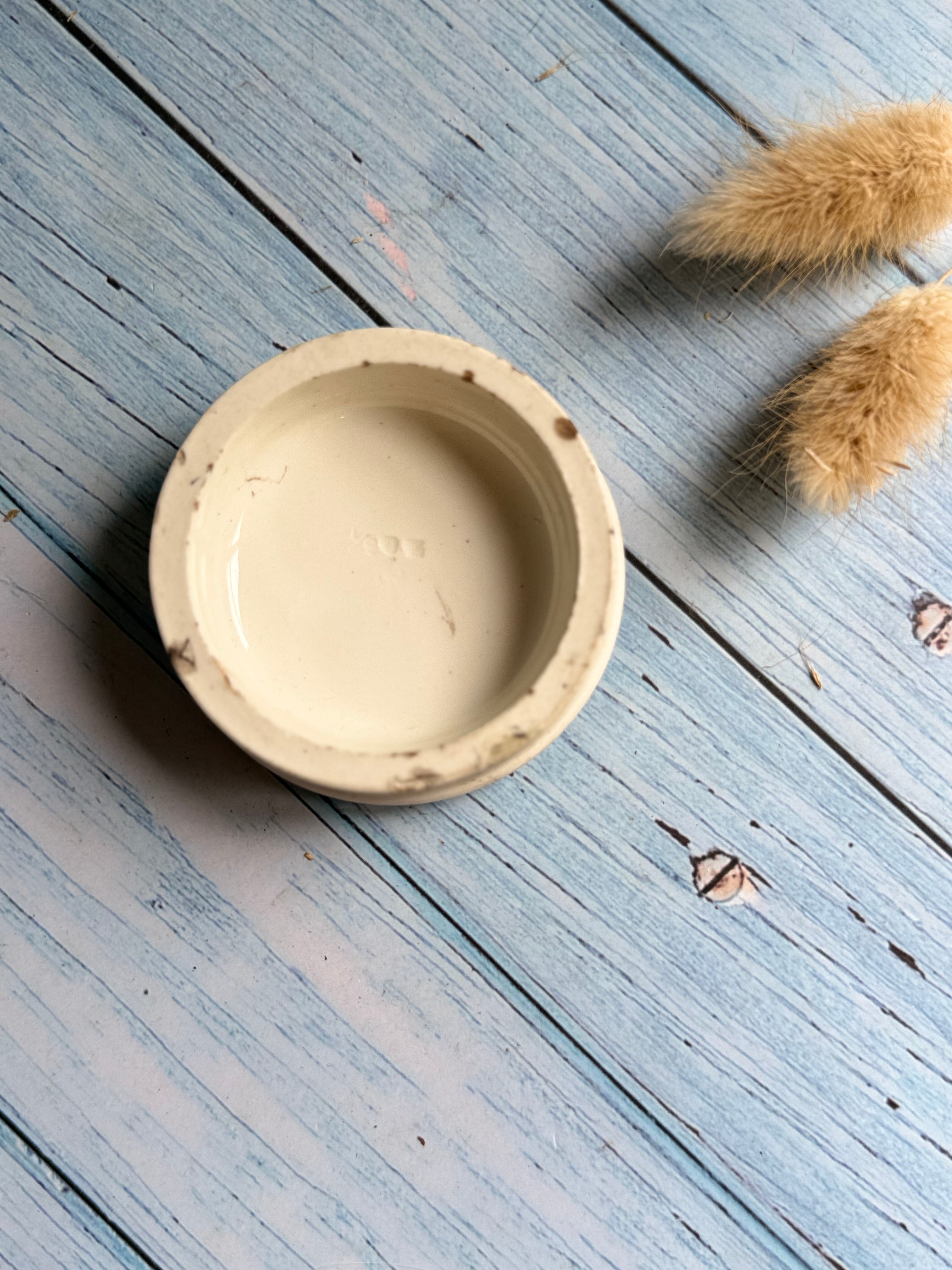 Victorian Tooth Paste Antique Ironstone Pot Lid