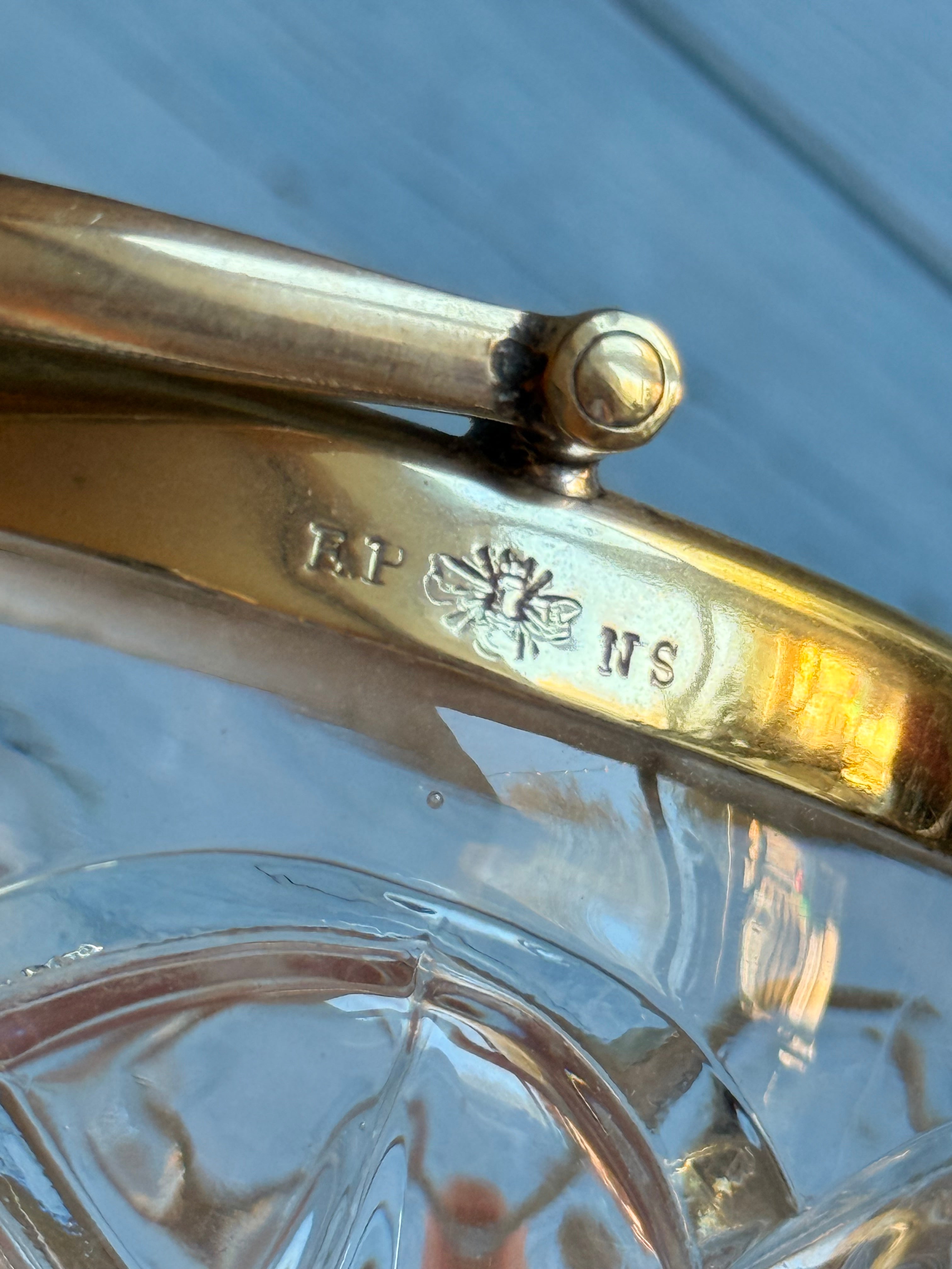 Edwardian EPNS Silver Plate Crystal Bonbon Basket