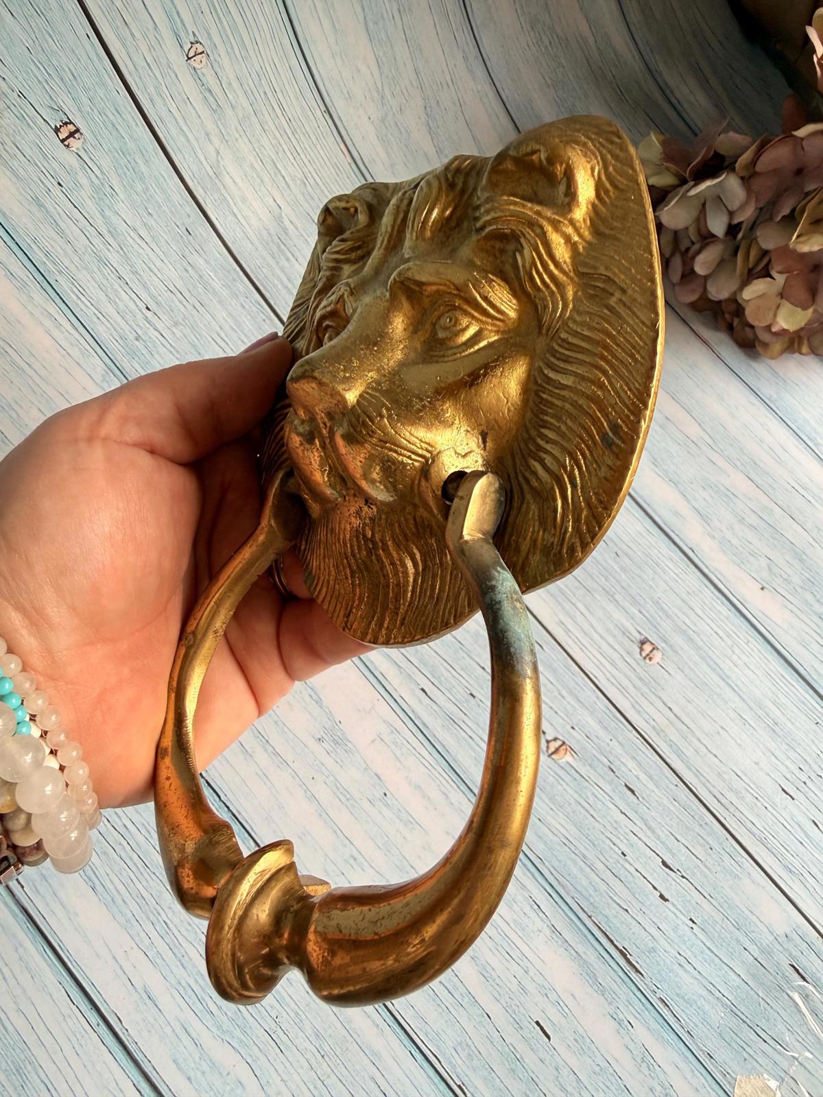 Vintage Brass Lion Door Knocker
