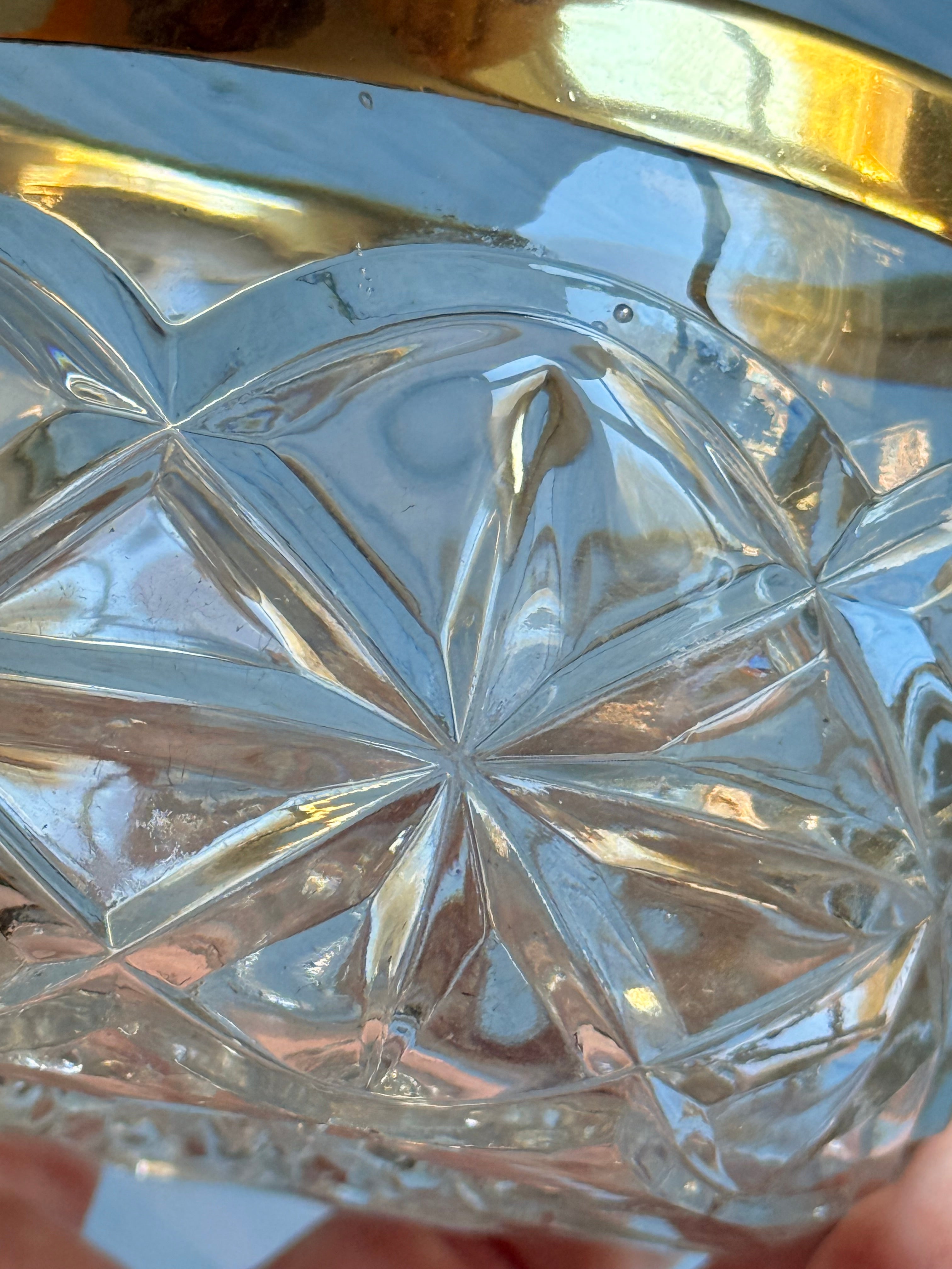 Edwardian EPNS Silver Plate Crystal Bonbon Basket