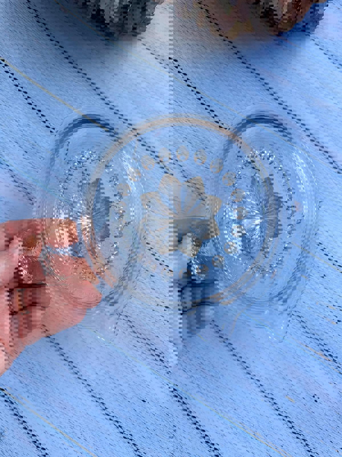 English Vintage Heavy Glass Citrus Juicer