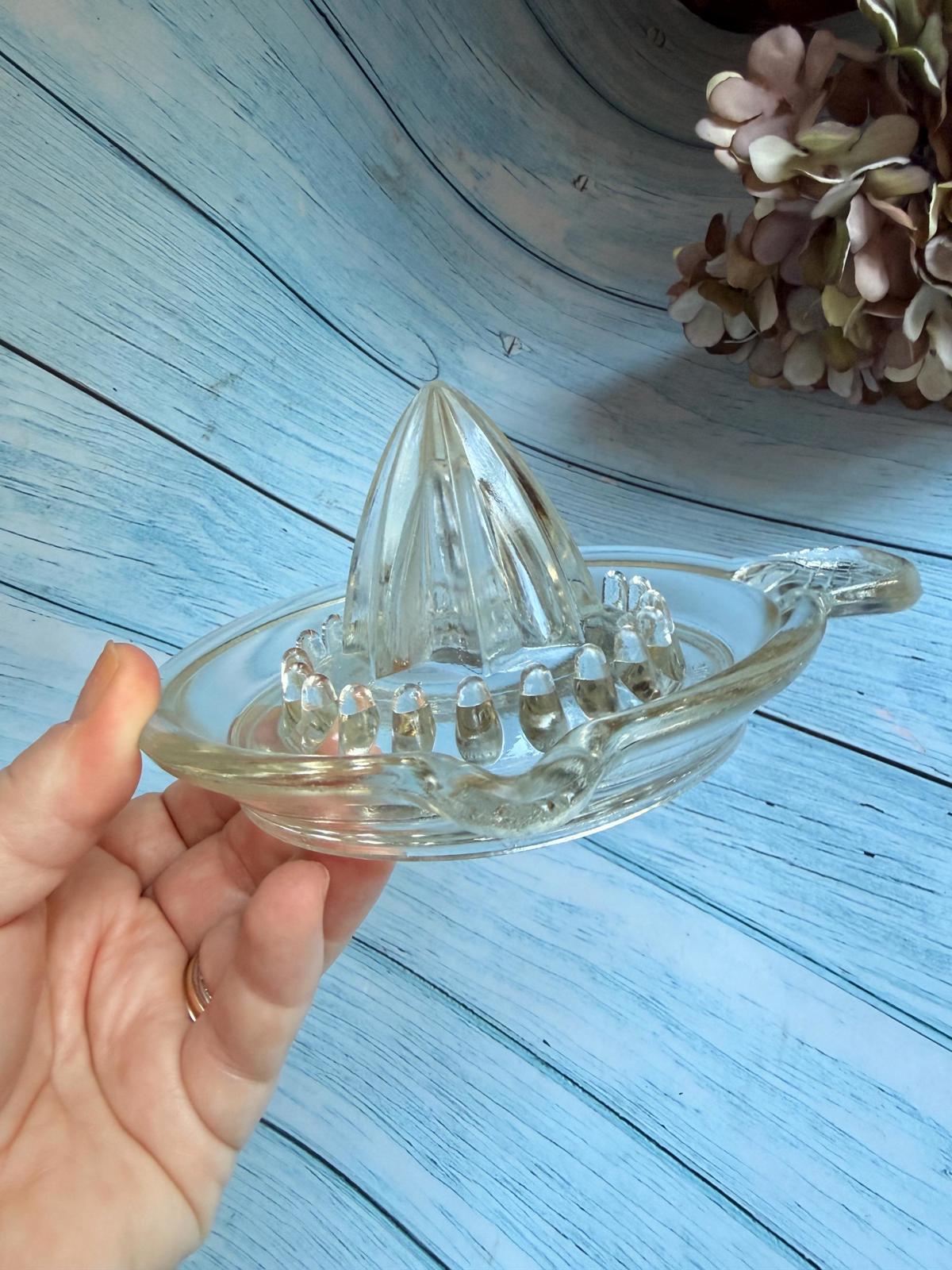 English Vintage Heavy Glass Citrus Juicer