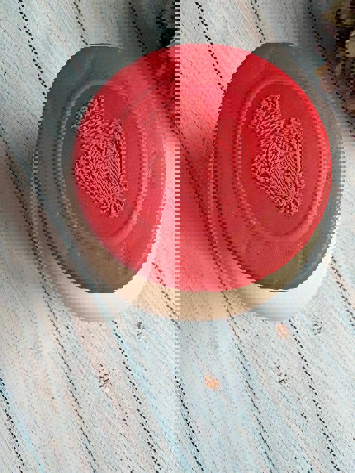 French Stoneware Moutarde du Temeraire Mustard Pot with Plastic Lid