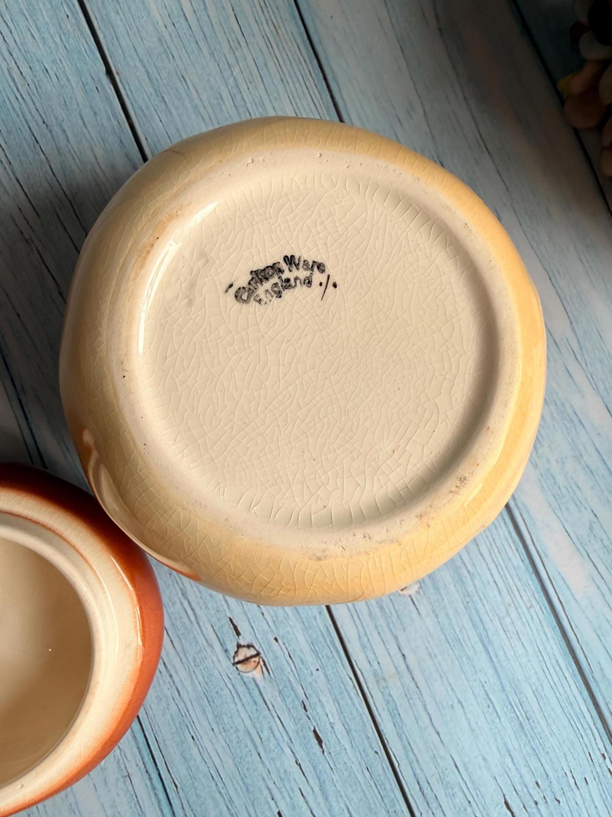 Vintage Carlton Ware Bread Sauce Pot With Lid / Cottage Loaf Rustic Country