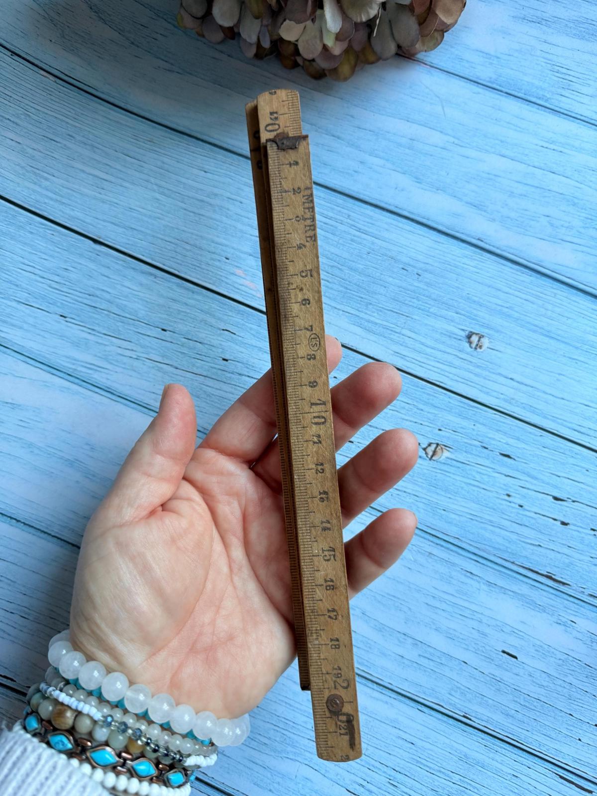 Vintage Folding Boxwood Rule