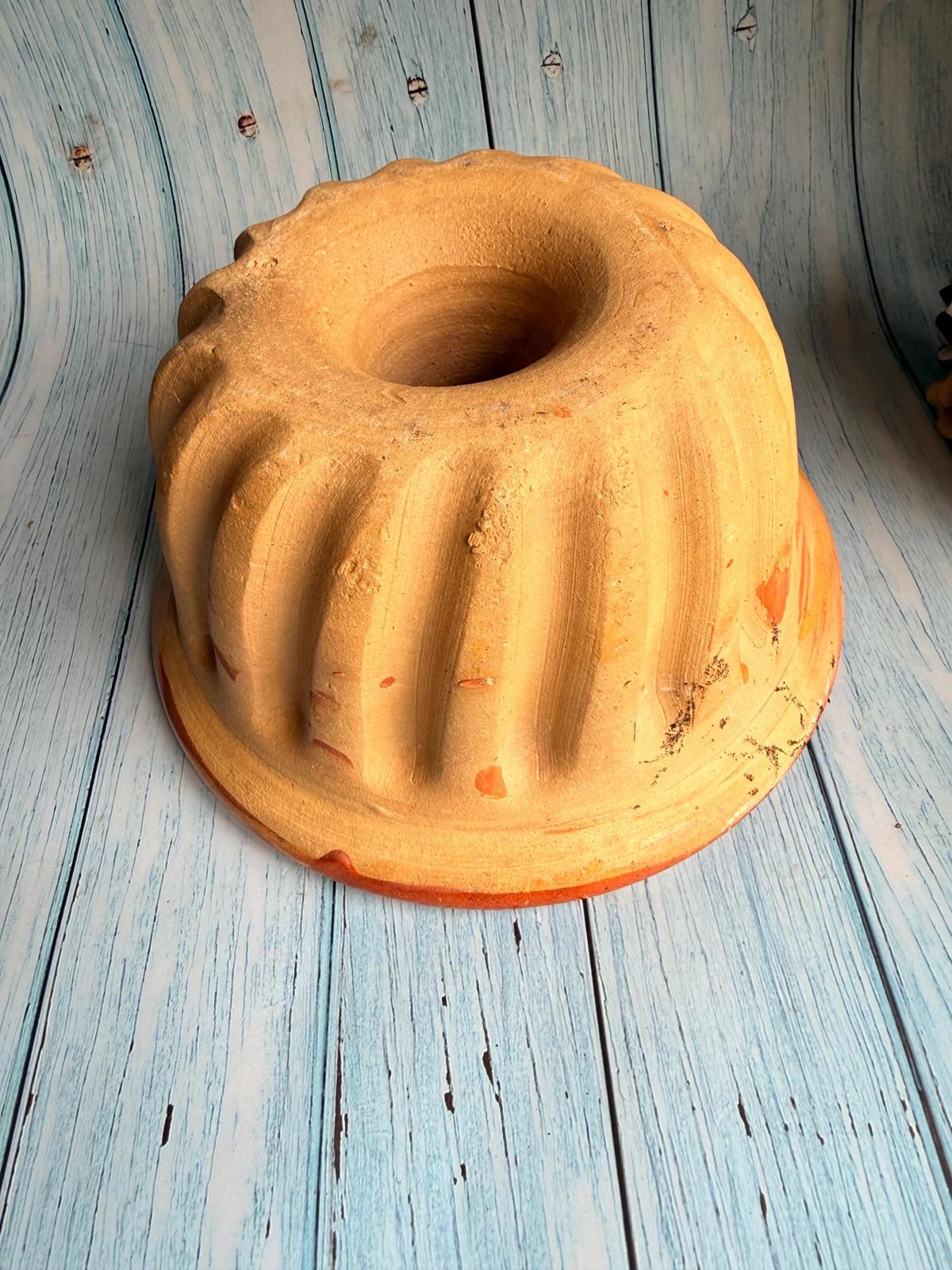 Vintage French Alsace Bundt Cake Mould / Terracotta Mould / Kugelhopf