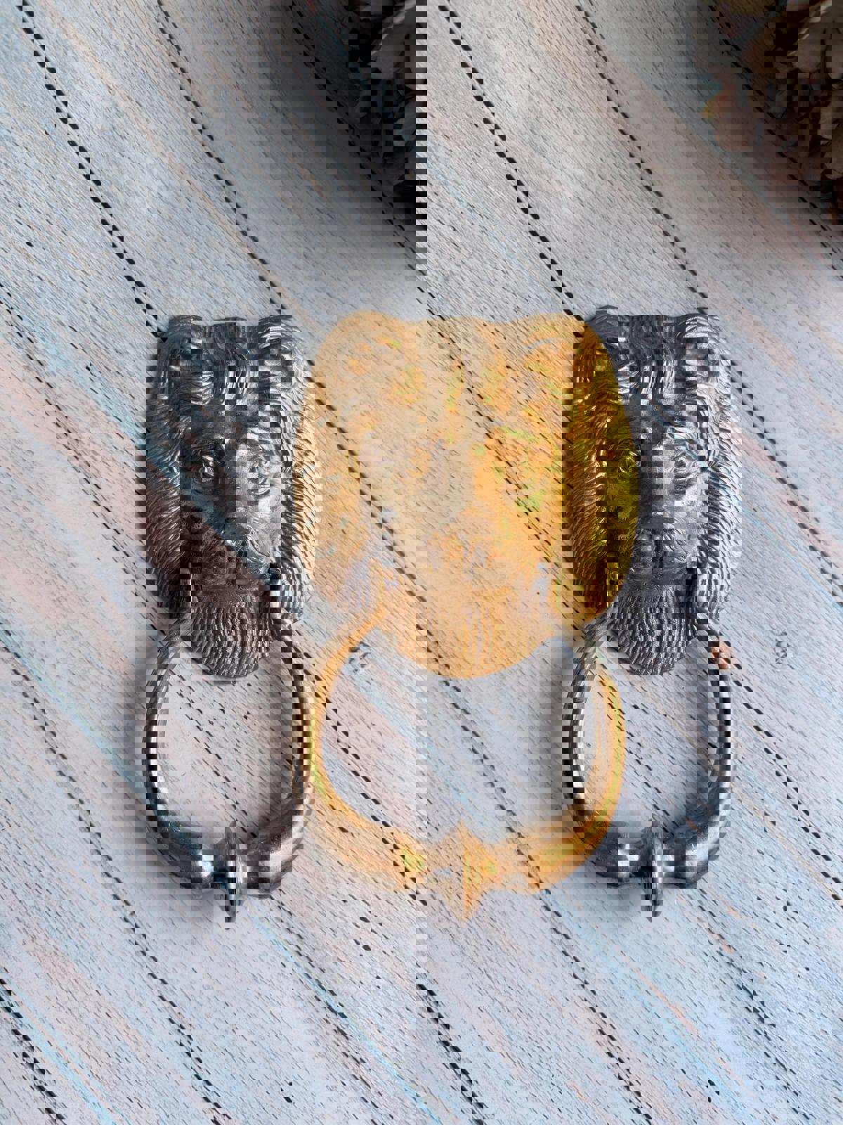 Vintage Brass Lion Door Knocker