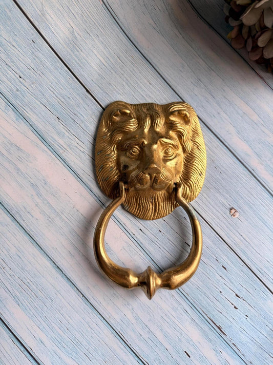 Vintage Brass Lion Door Knocker