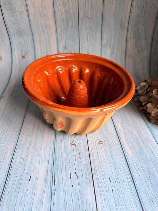 Vintage French Alsace Bundt Cake Mould / Terracotta Mould / Kugelhopf